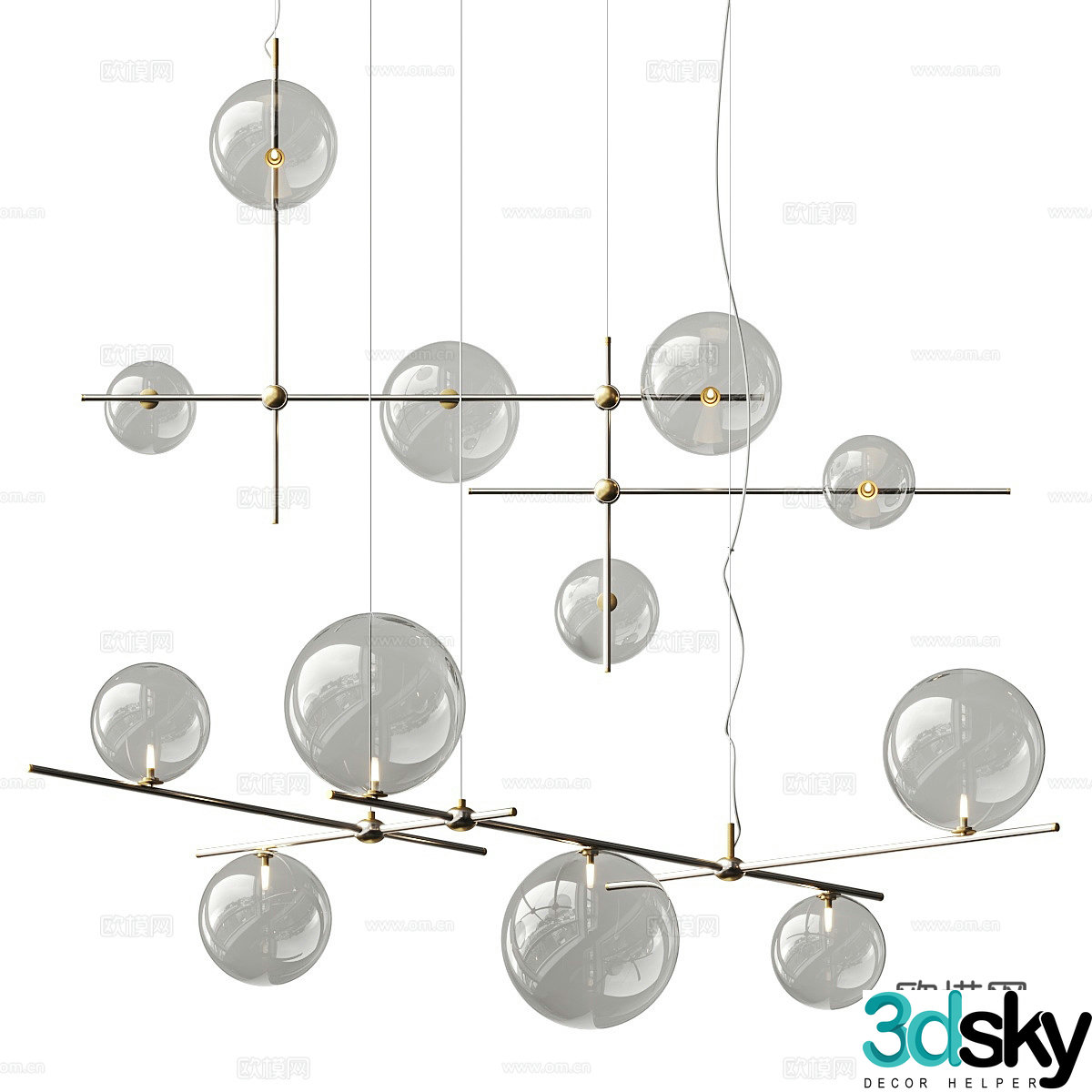 Modern Cattelan Italia Bloom Chandelier 3d Model
