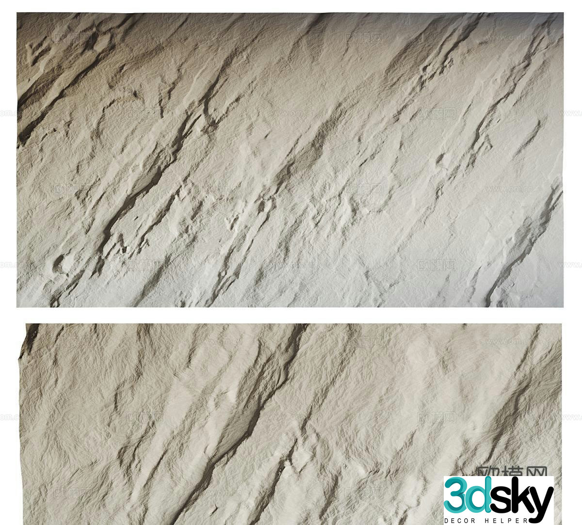 Modern rock wall concrete wall art wall rock slate 3d model
