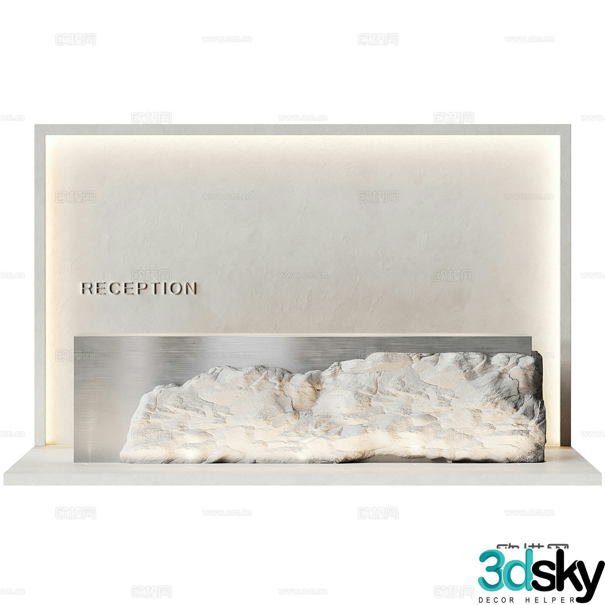 Front desk reception desk 3D model