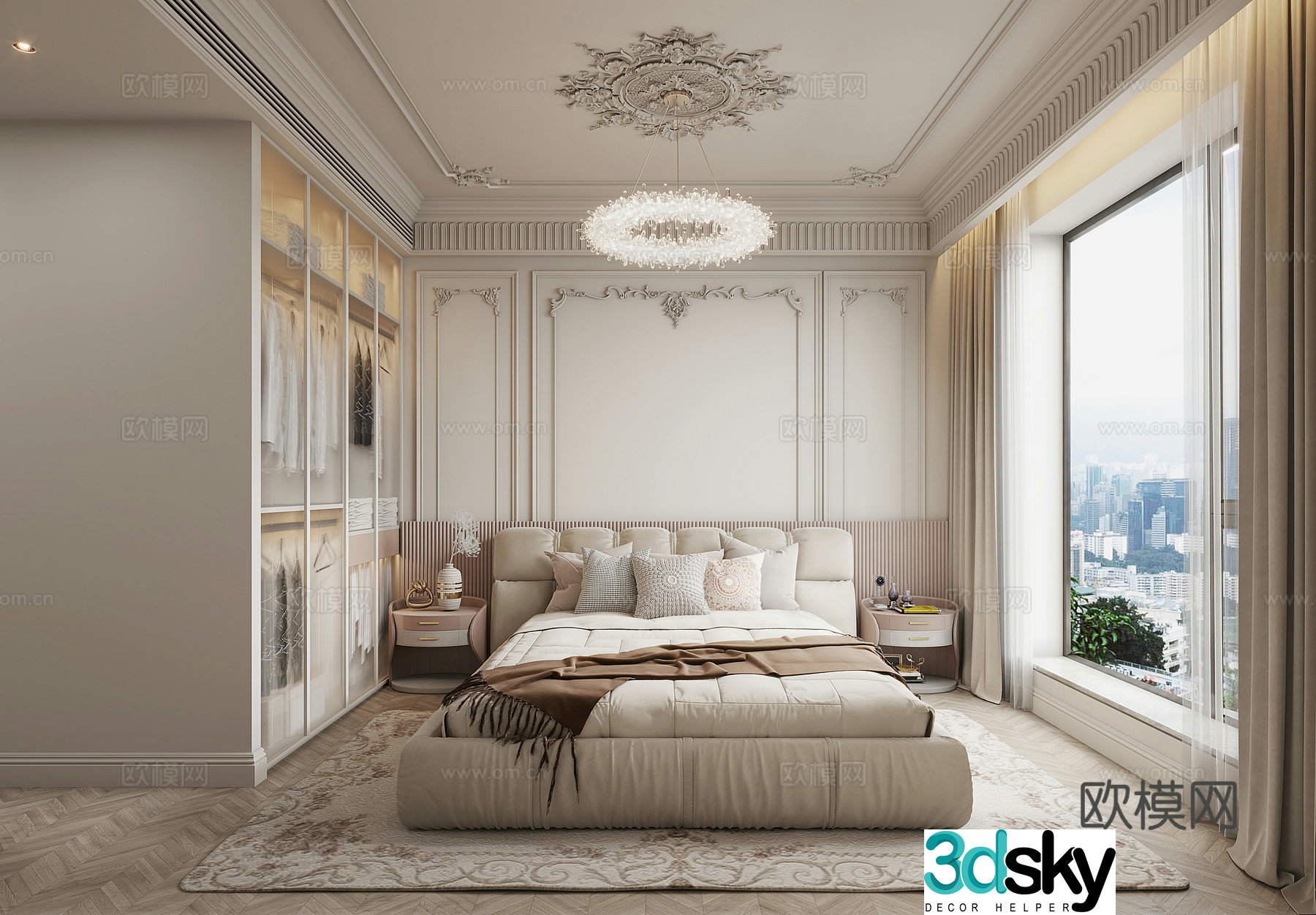 American bedroom French bedroom 3d model