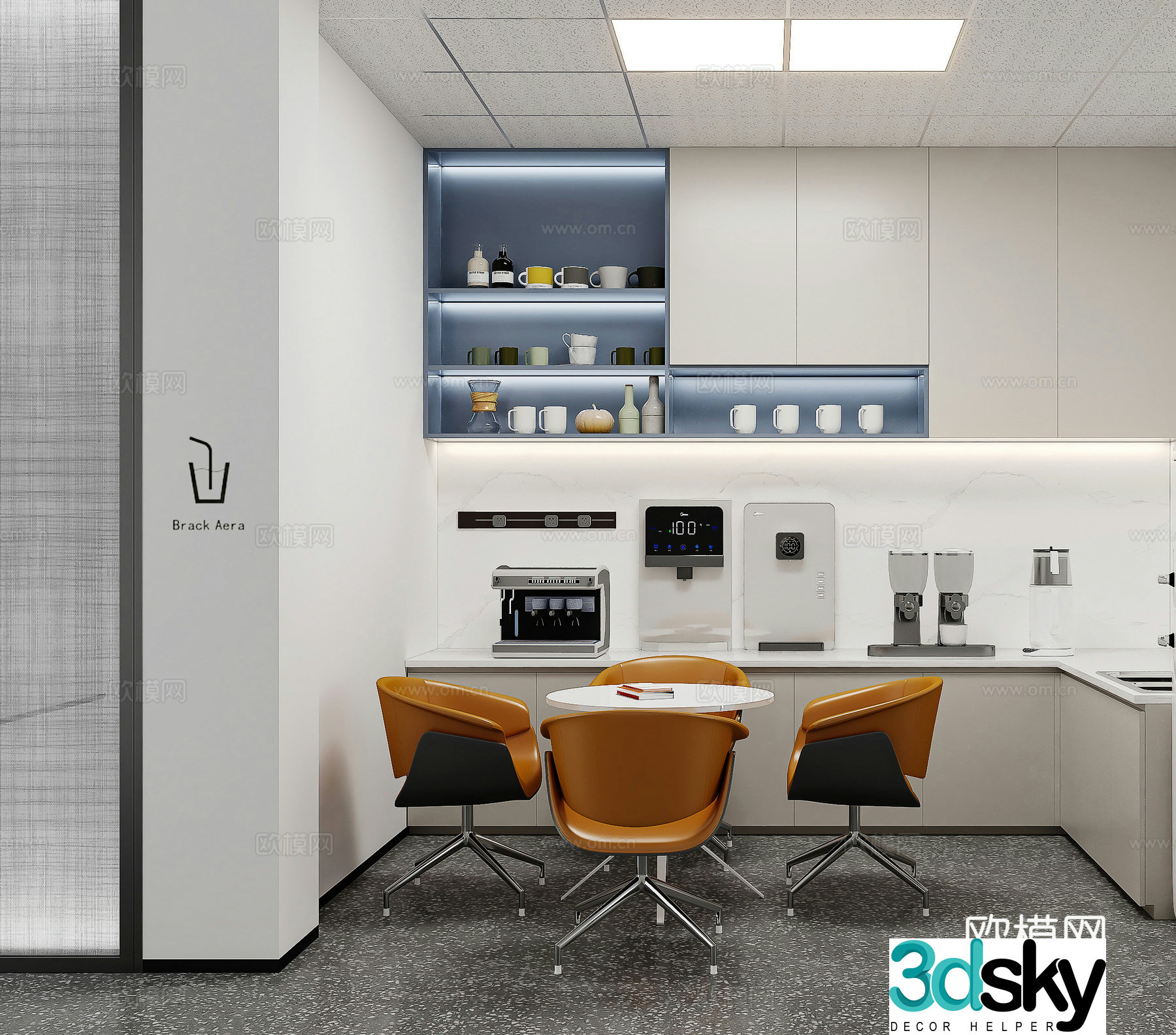 Modern office pantry 3D model