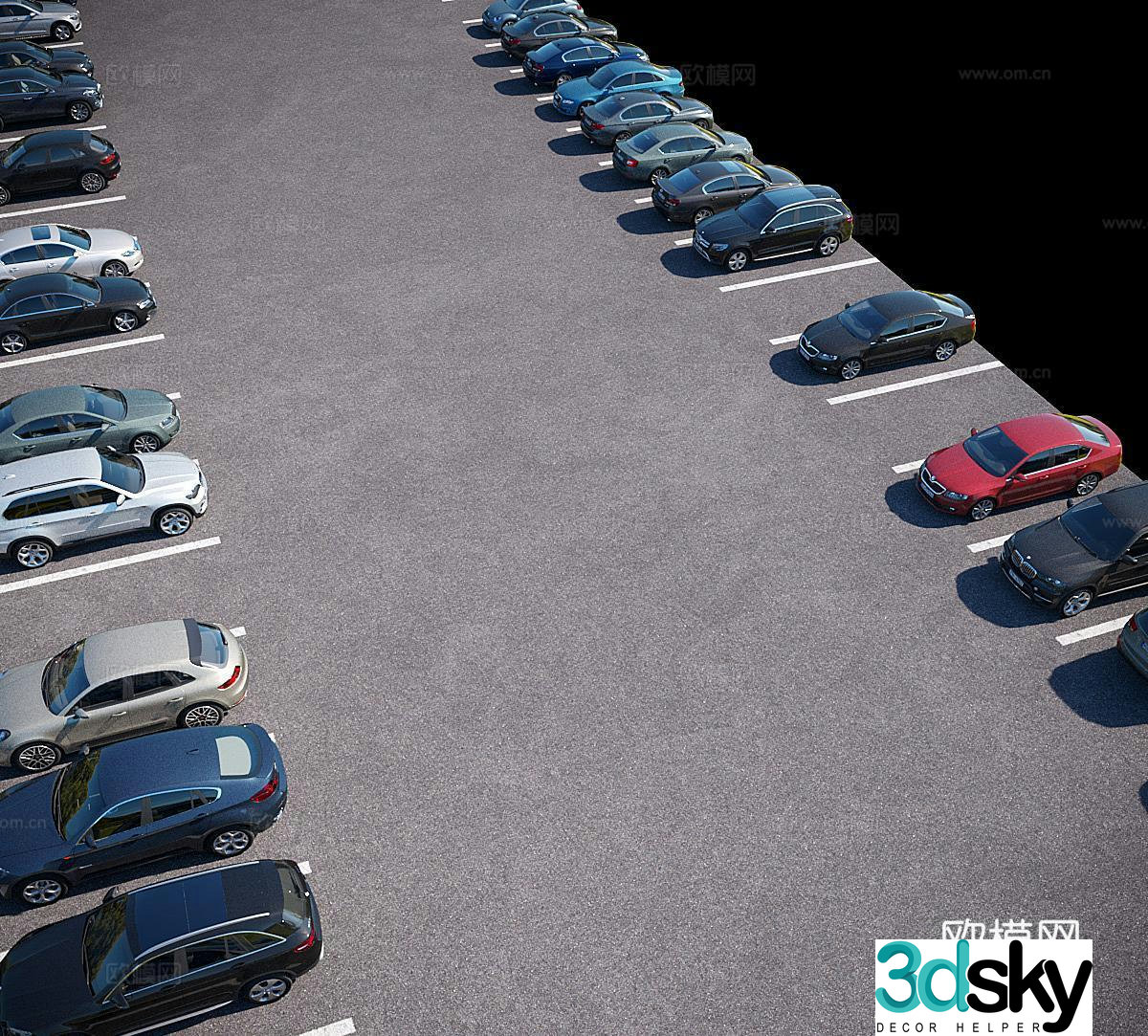 Modern seamless asphalt material road material road material cement road 3d model