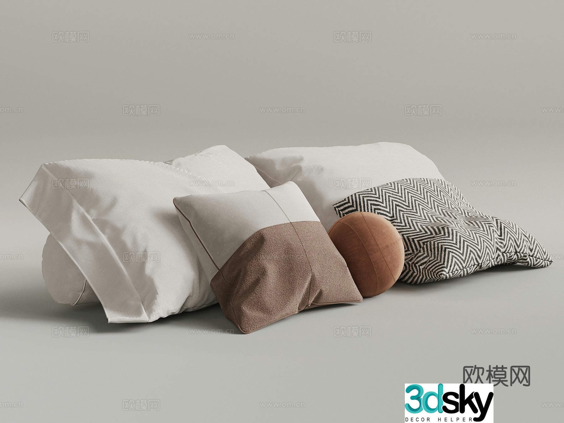 Modern pillow pillow combination 3D model