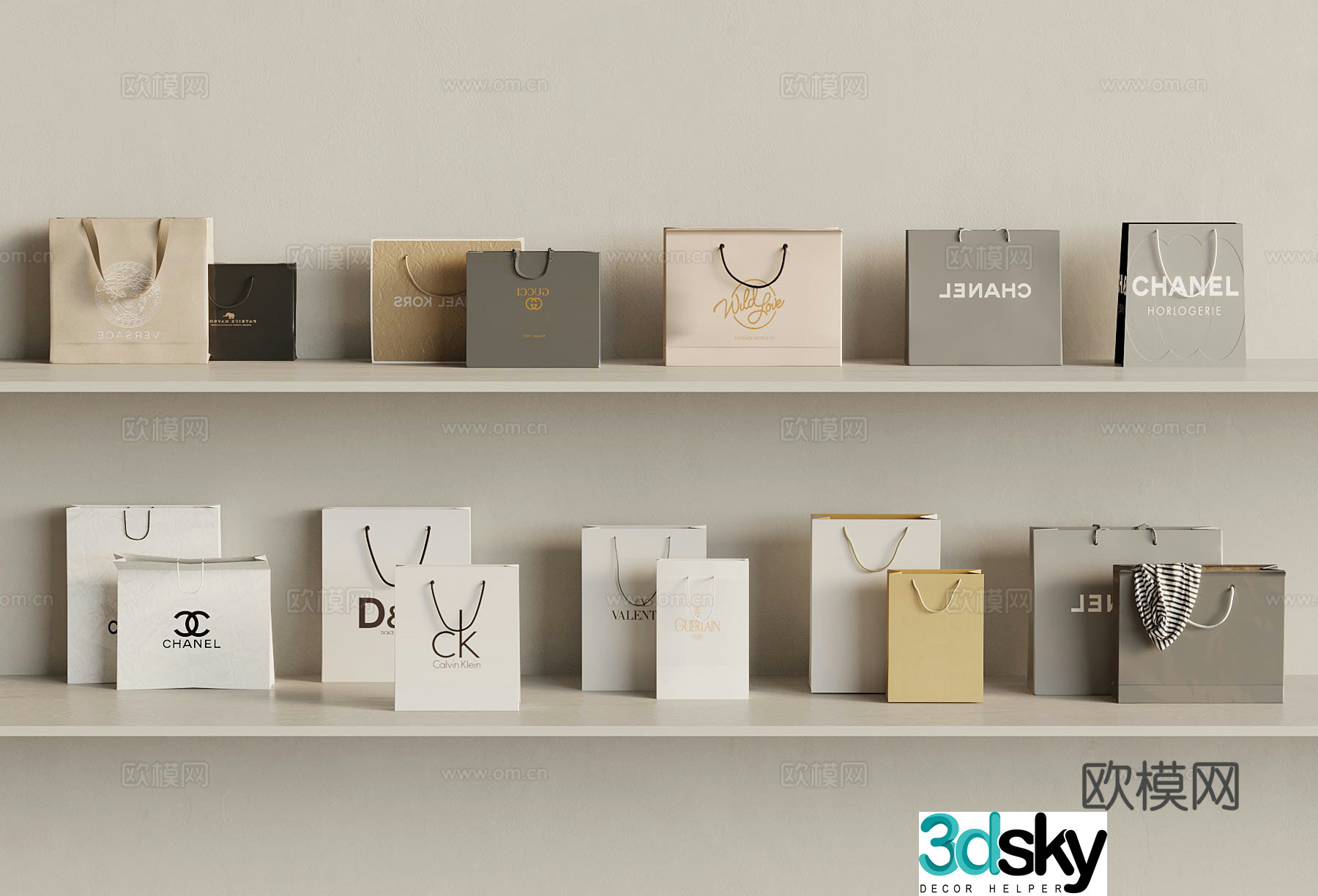 Modern handbag 3d model