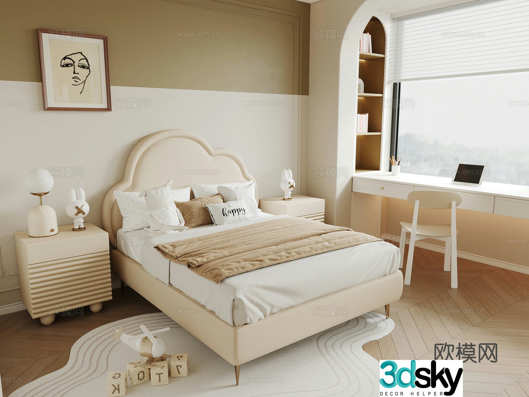 French girl room children’s room 3d model