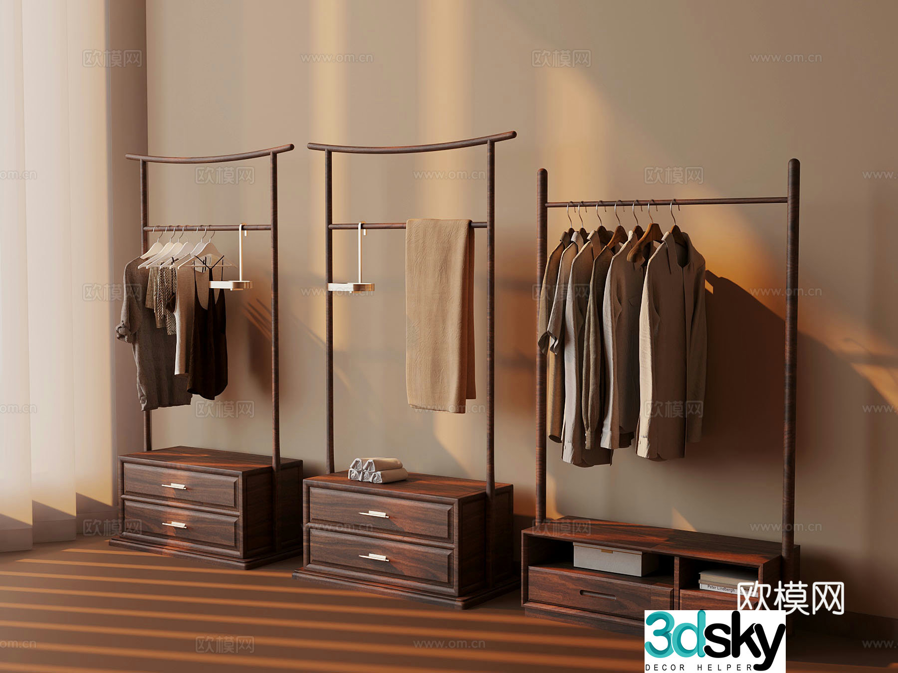 Middle-aged windbreaker hanger 3d model
