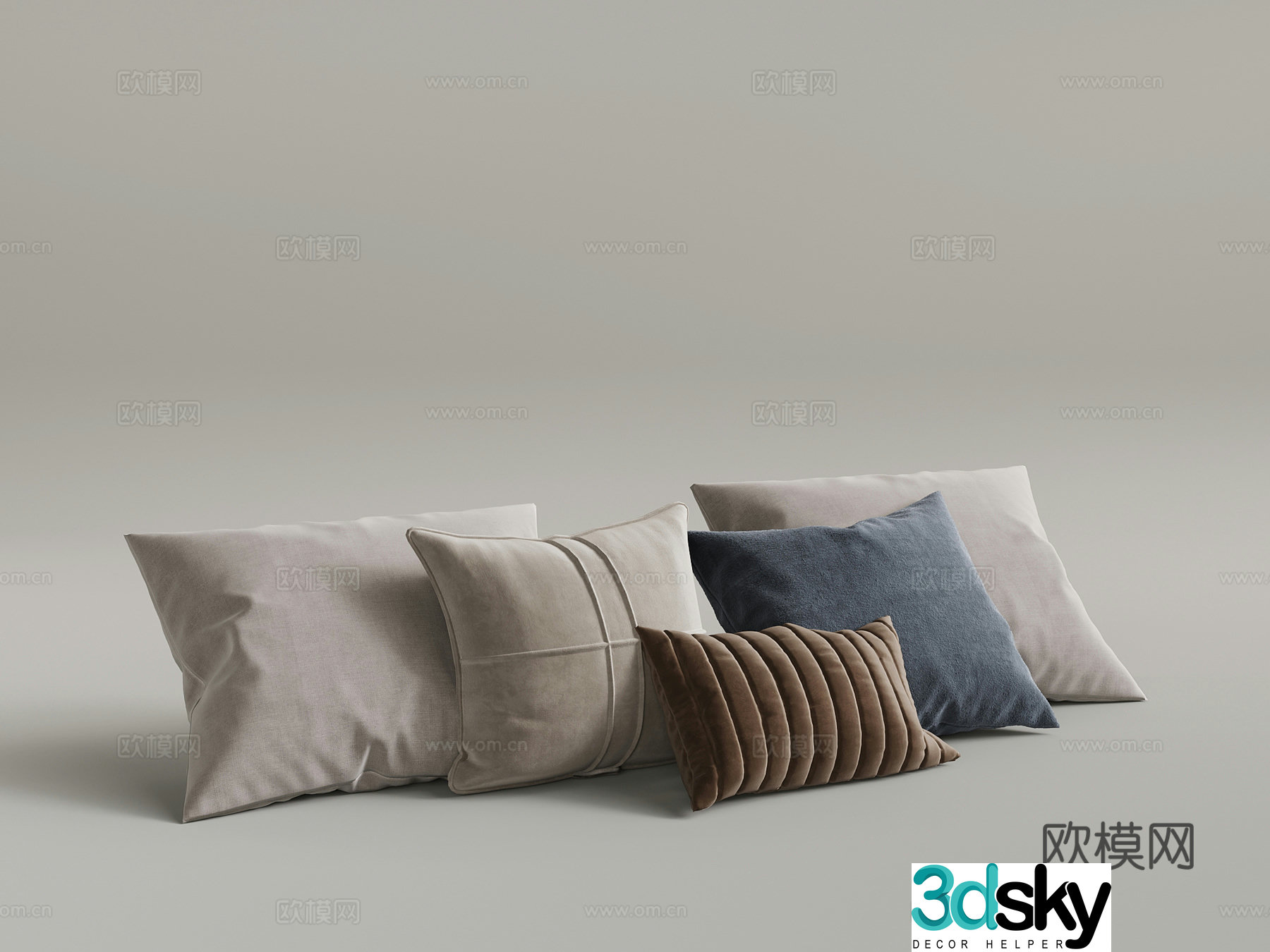 Modern pillow pillow combination 3D model