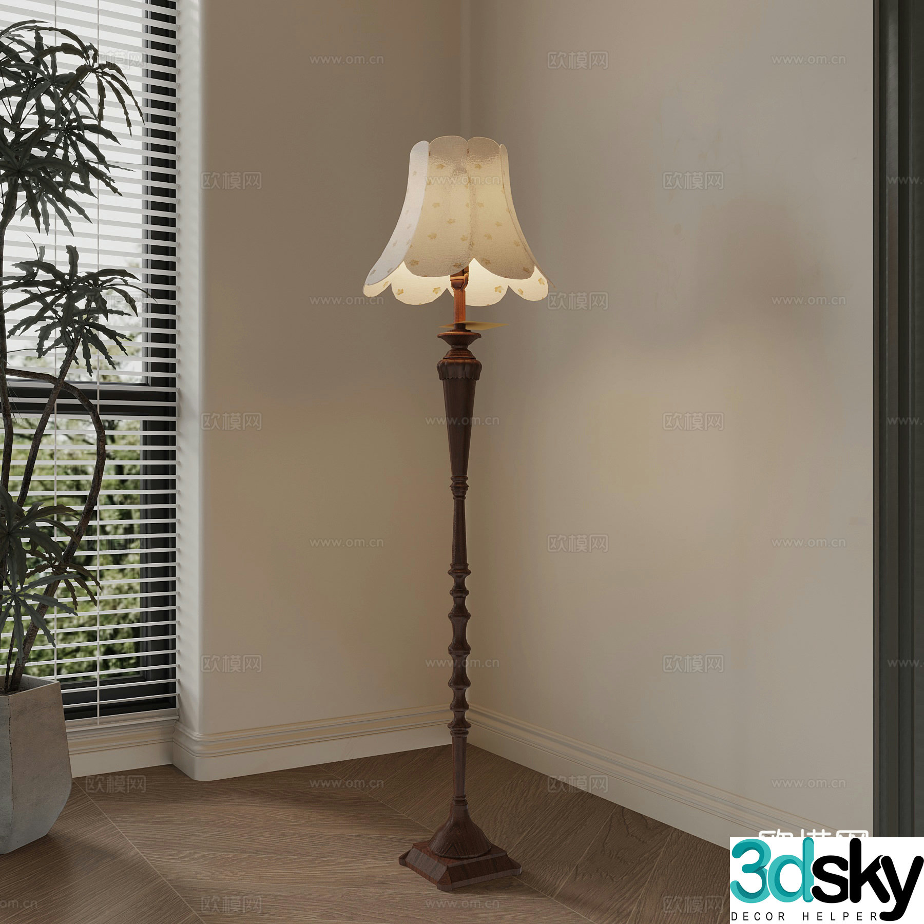 French floor lamp decorative lamp 3d model