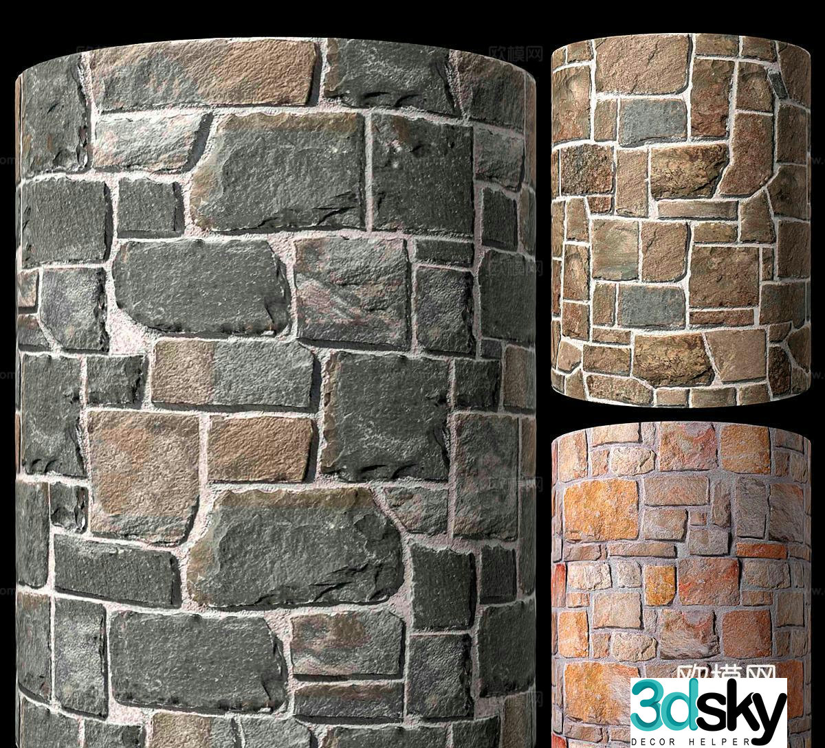 Modern gravel wall rock wall stone wall parquet stone wall marble wall 3d model