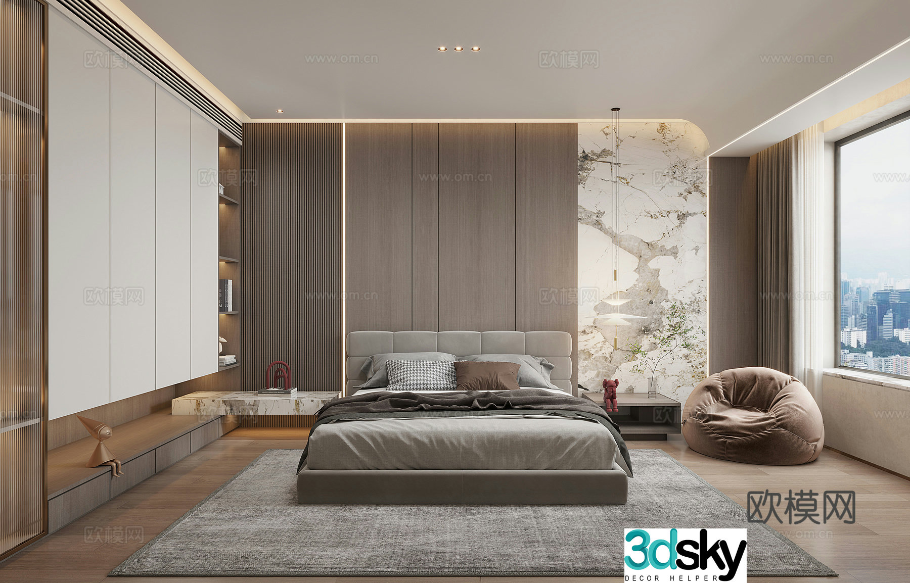 Modern bedroom Italian bedroom 3d model