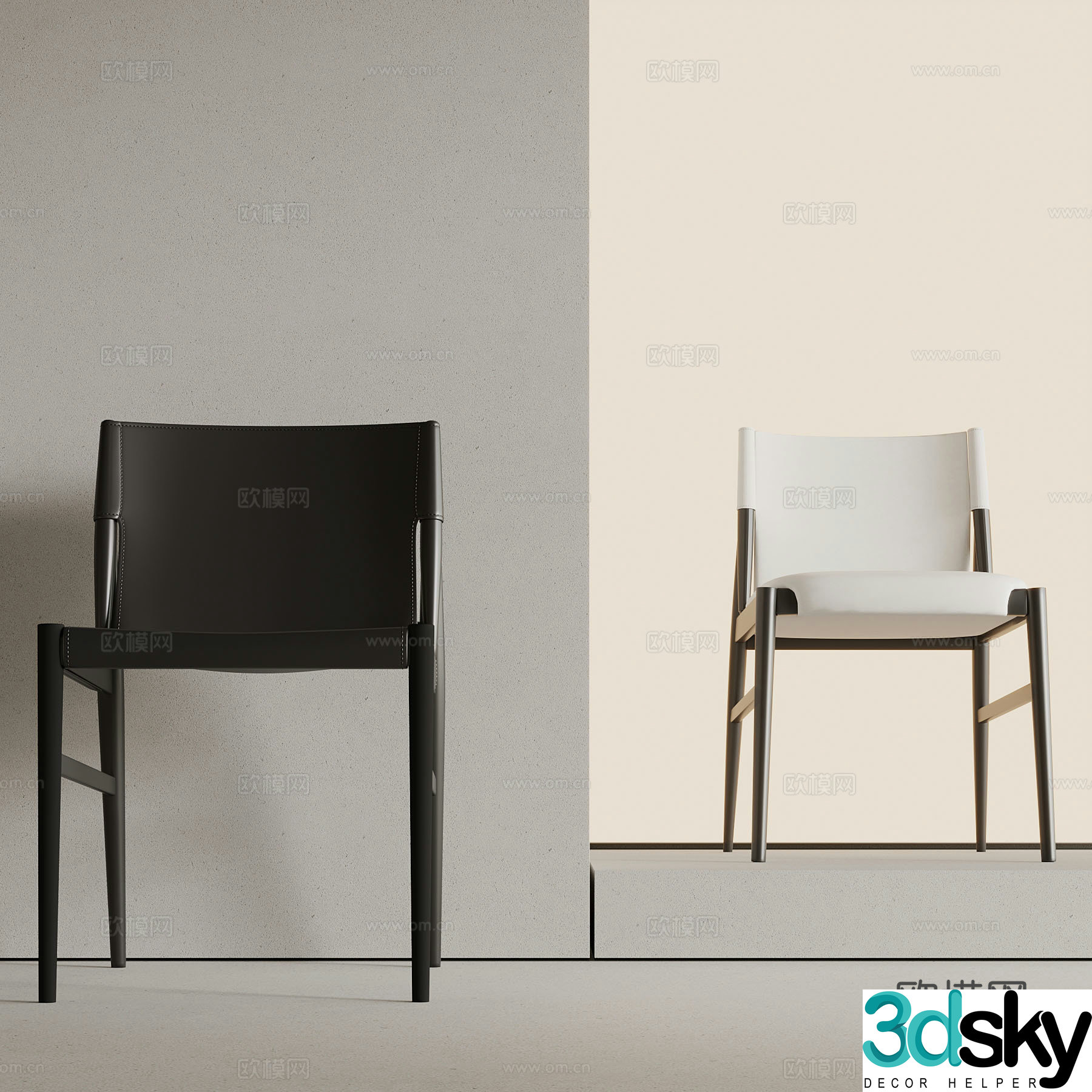 Modern lounge chair without armrests 3d model
