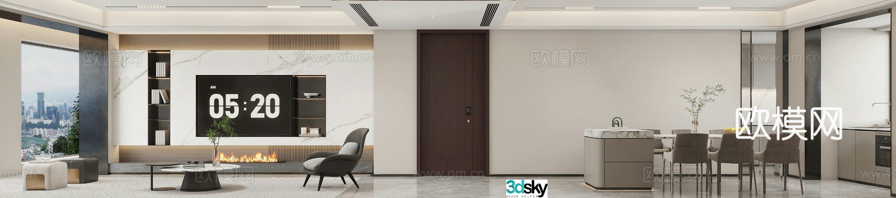 Modern living room Italian living room 3d model