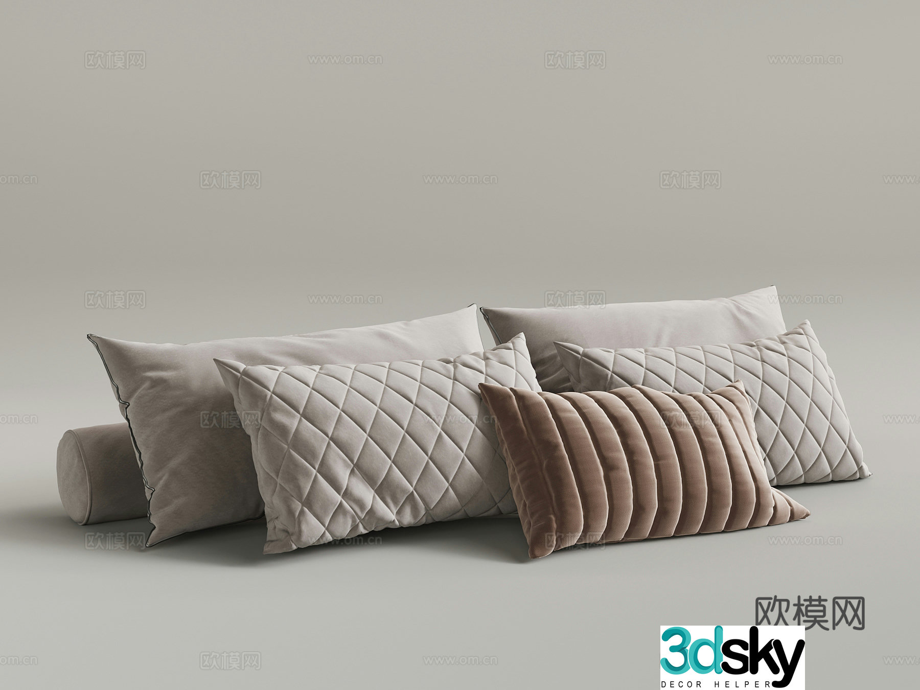 Modern pillow pillow combination 3D model