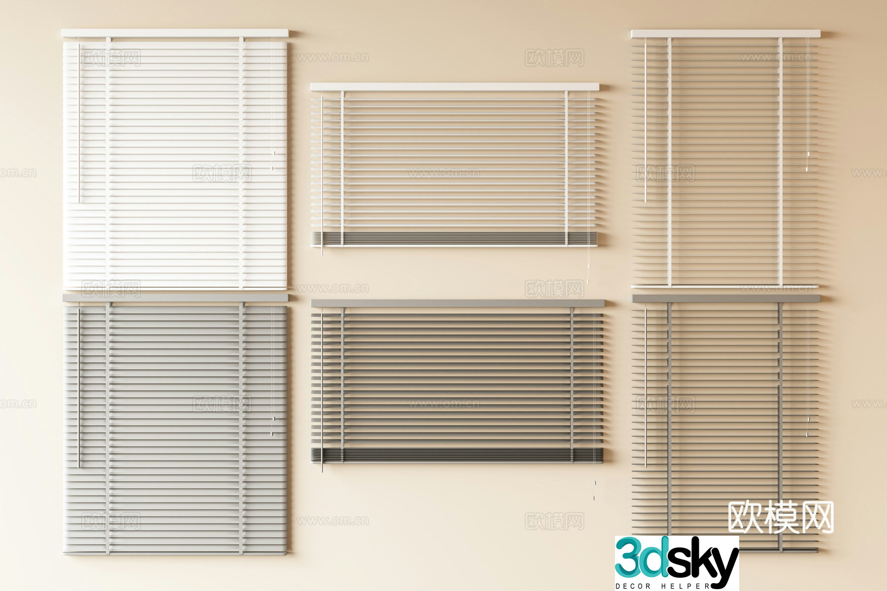 Modern venetian blinds curtains roller blinds blinds 3d model