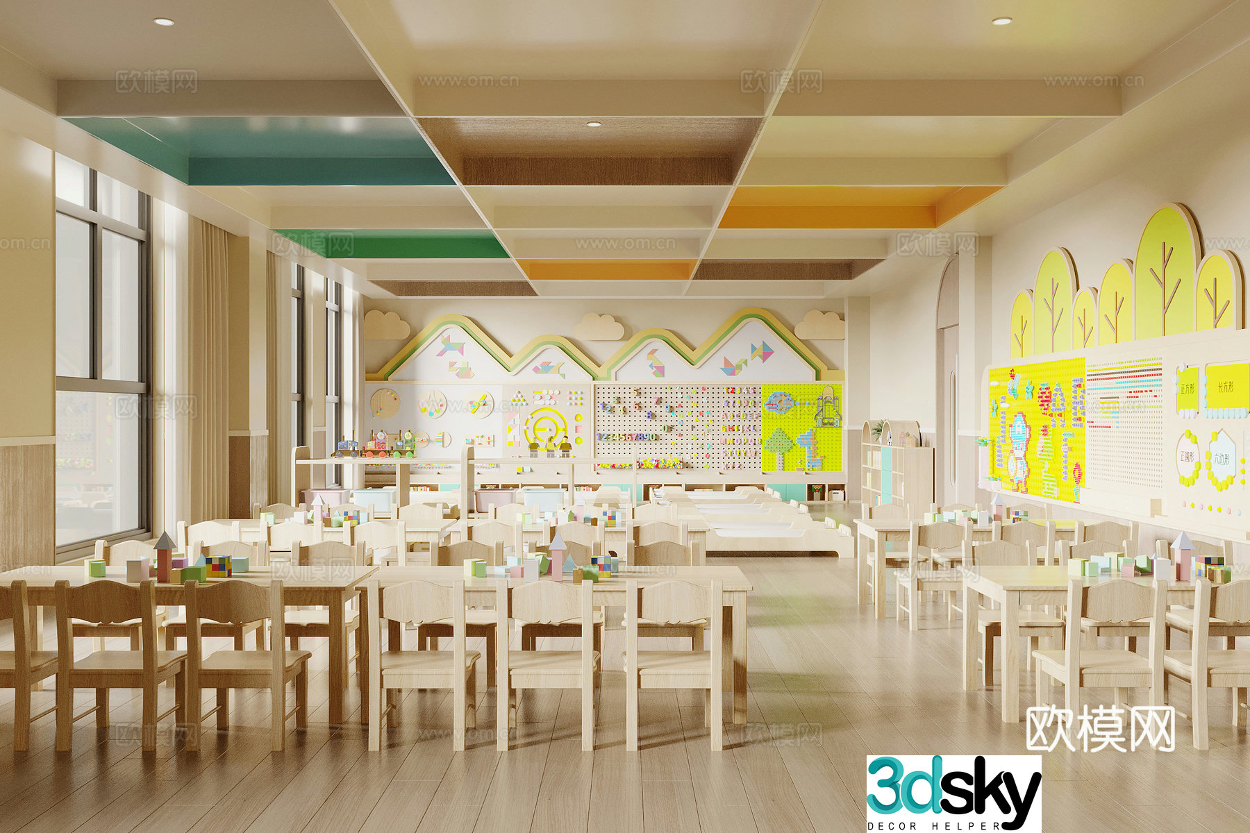 Modern kindergarten 3d model