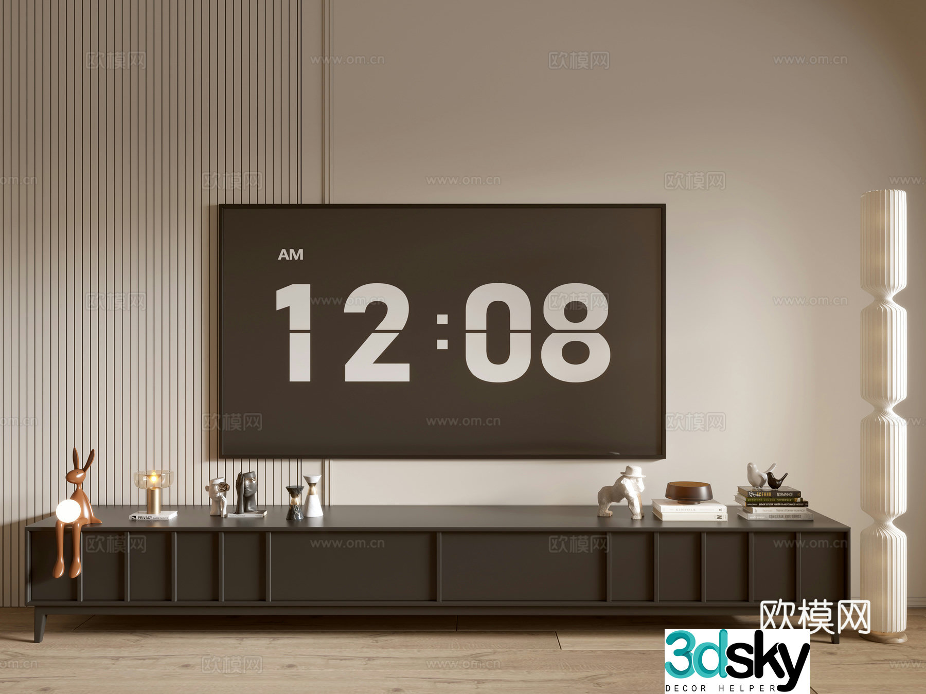 Modern black TV cabinet sideboard balcony cabinet storage cabinet entrance entrance cabinet 3D model