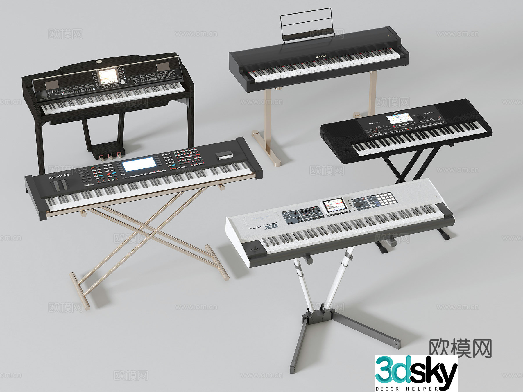 Electronic piano 3d model