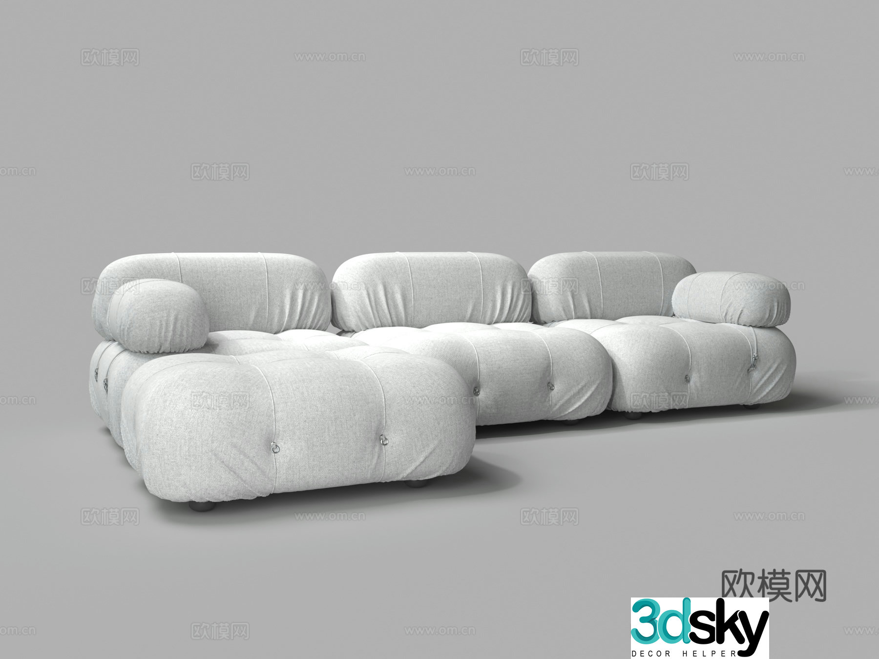 Modern soft bag multiplayer canvas sofa 3d model
