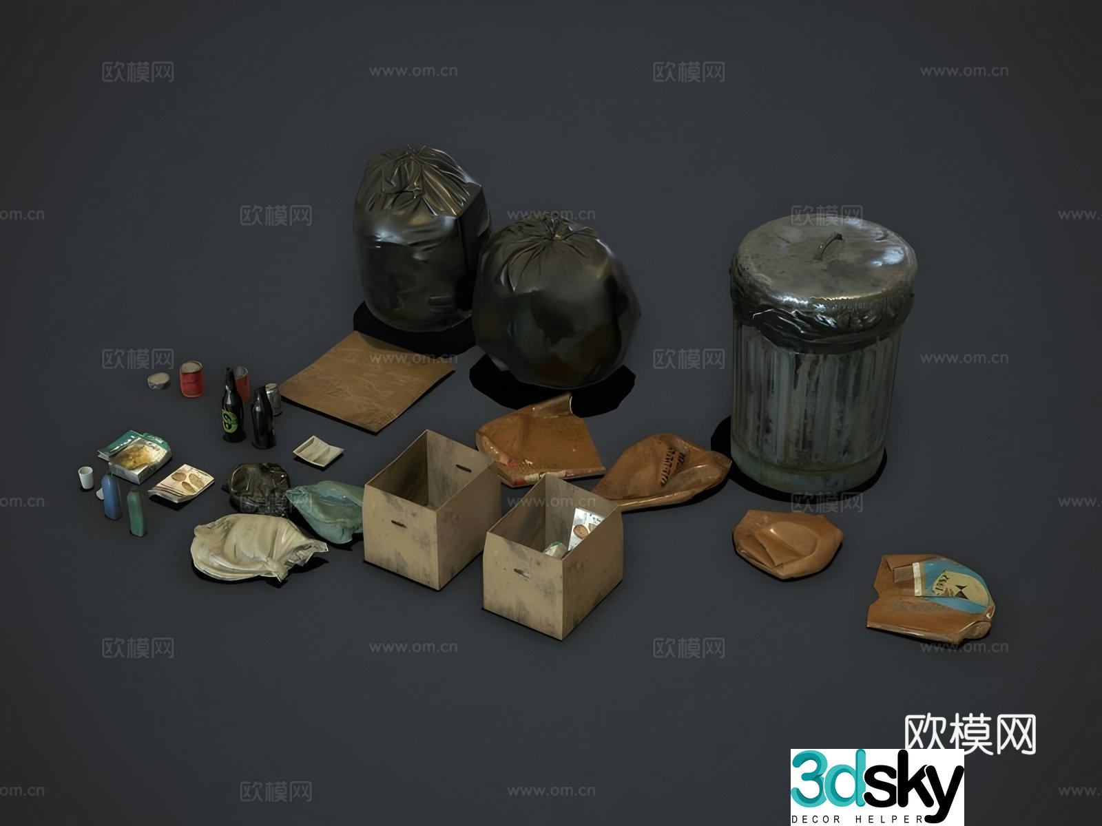Garbage prop pack 3d model