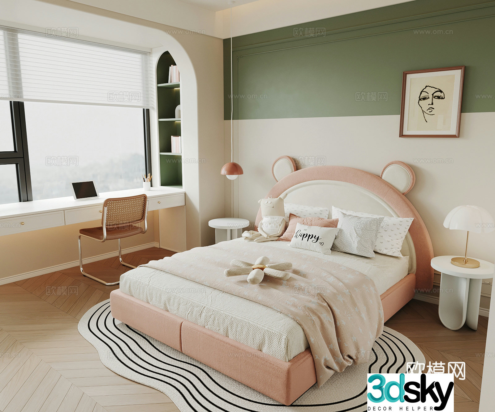 French girl room children’s room 3d model