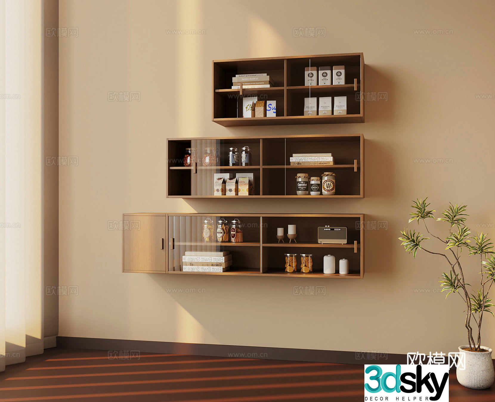 Wasabi Middle Style Locker Wall Decoration 3D Model