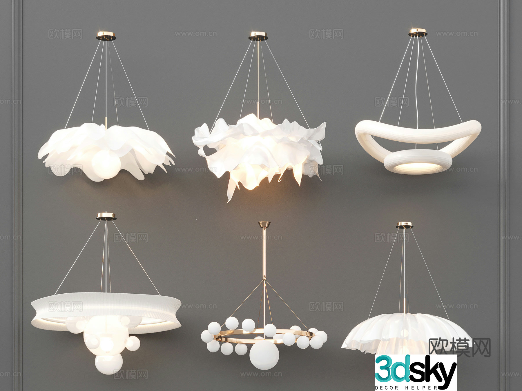 Modern Cream Chandelier Decorative Chandelier Modern Chandelier French Cream Chandelier Alien Art 3D Model