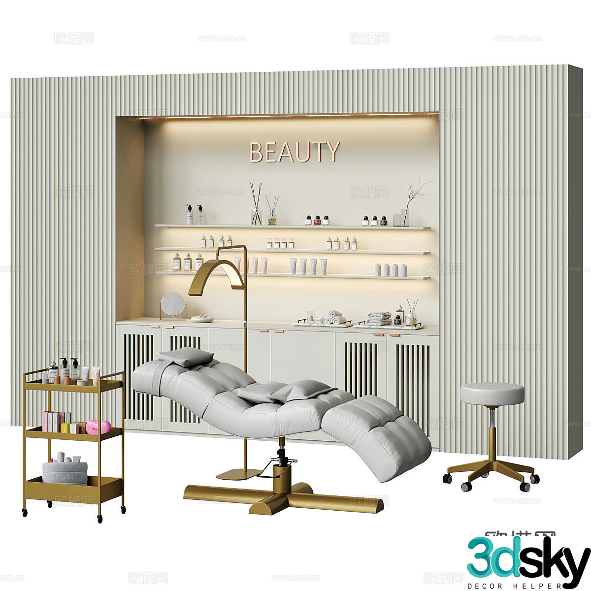 Massage salon beauty spa equipment 3d model