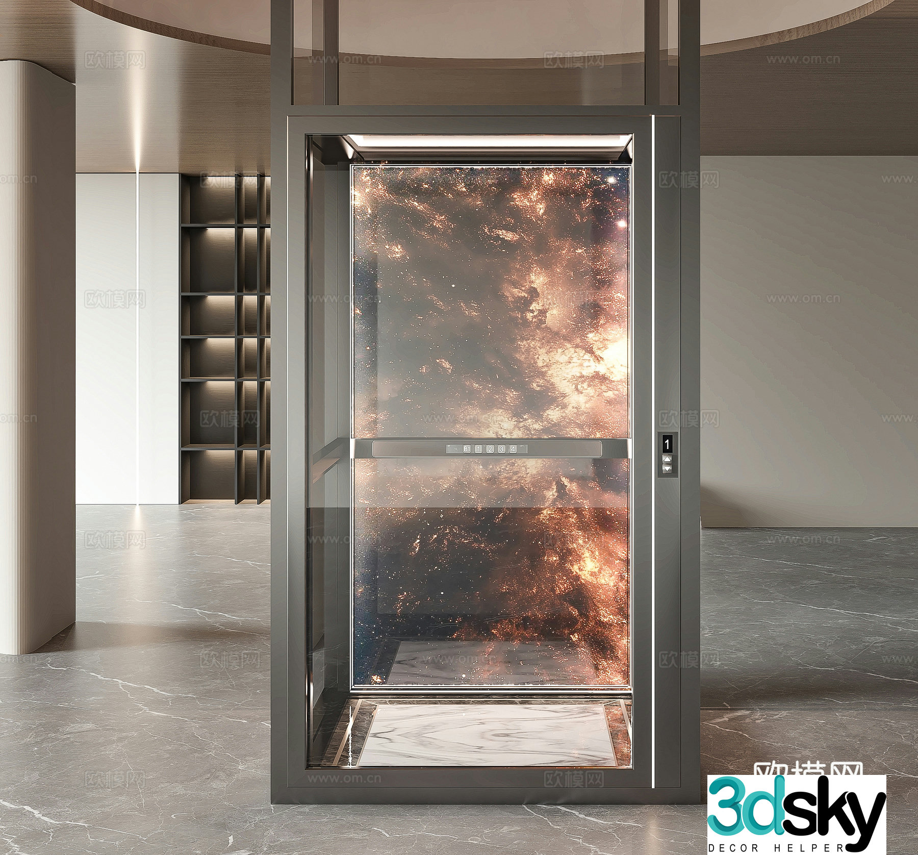 Modern elevator 3d model