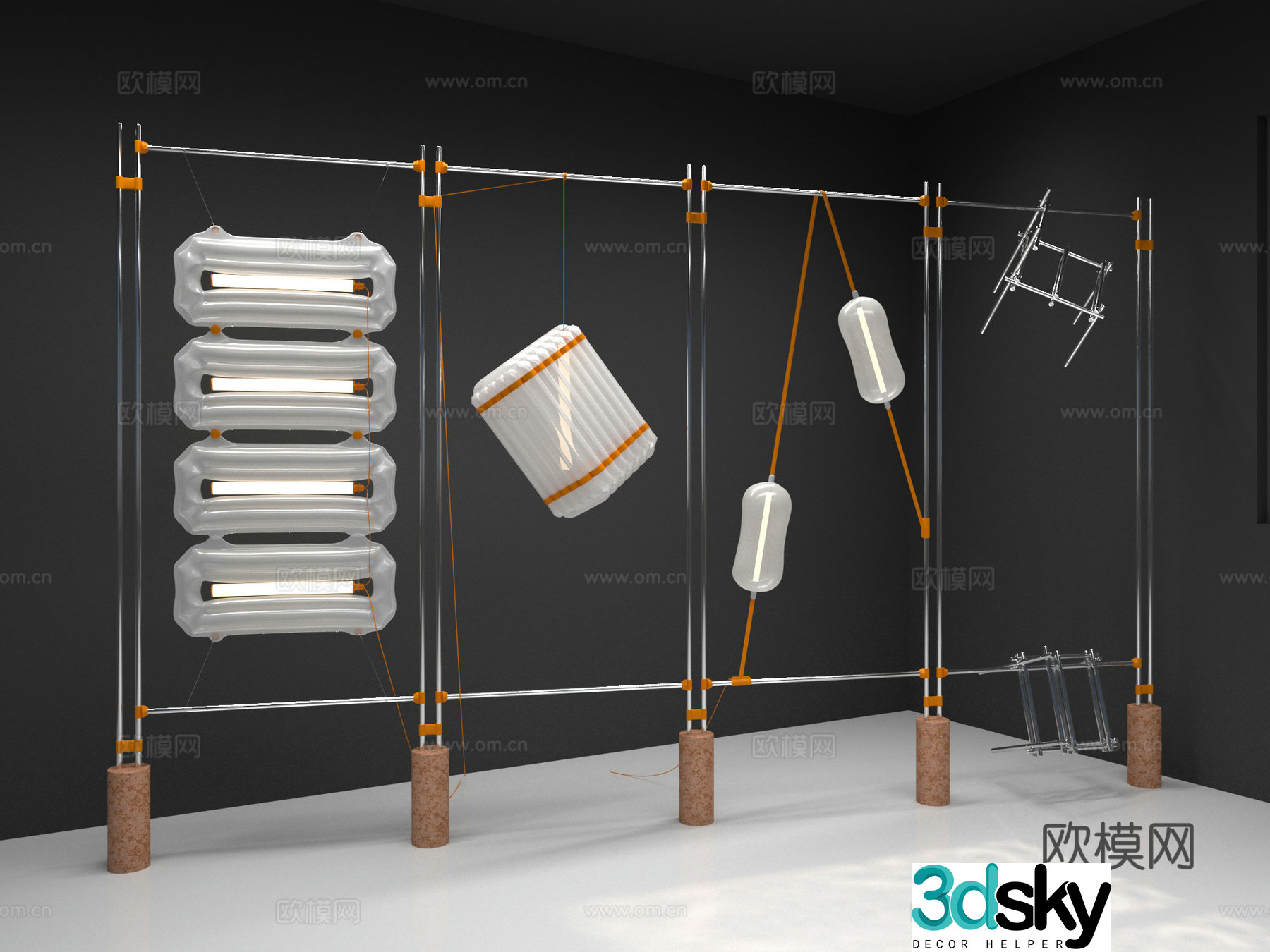 Modern art installation Meichen props bubble air film 3D model