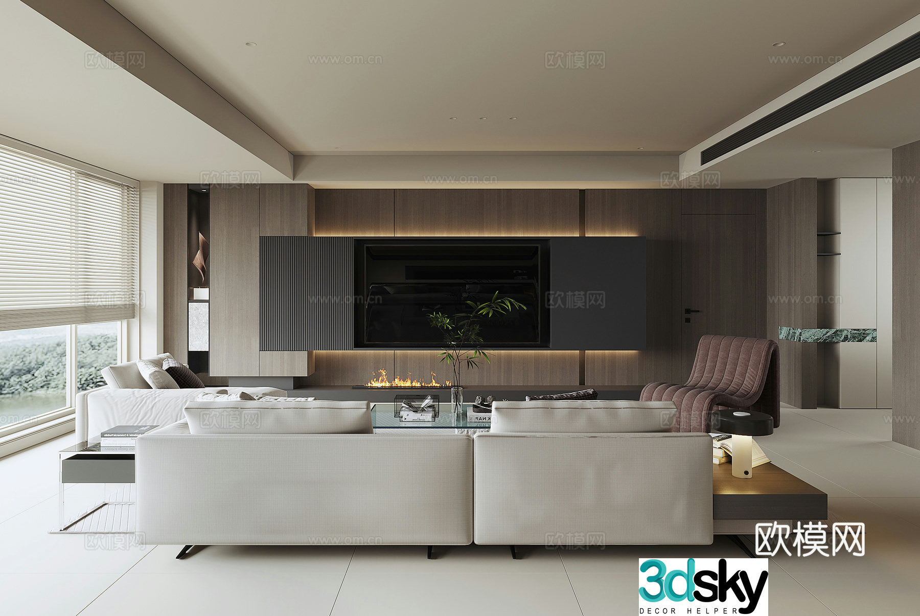 Modern home living room 3d model