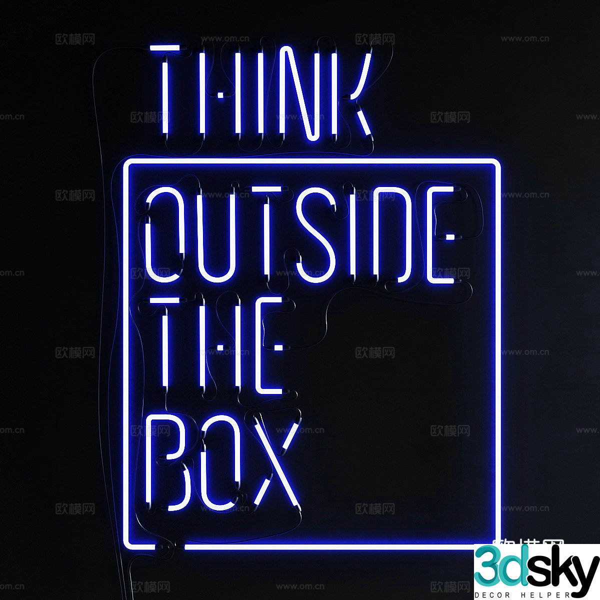 Modern neon sign 3d model