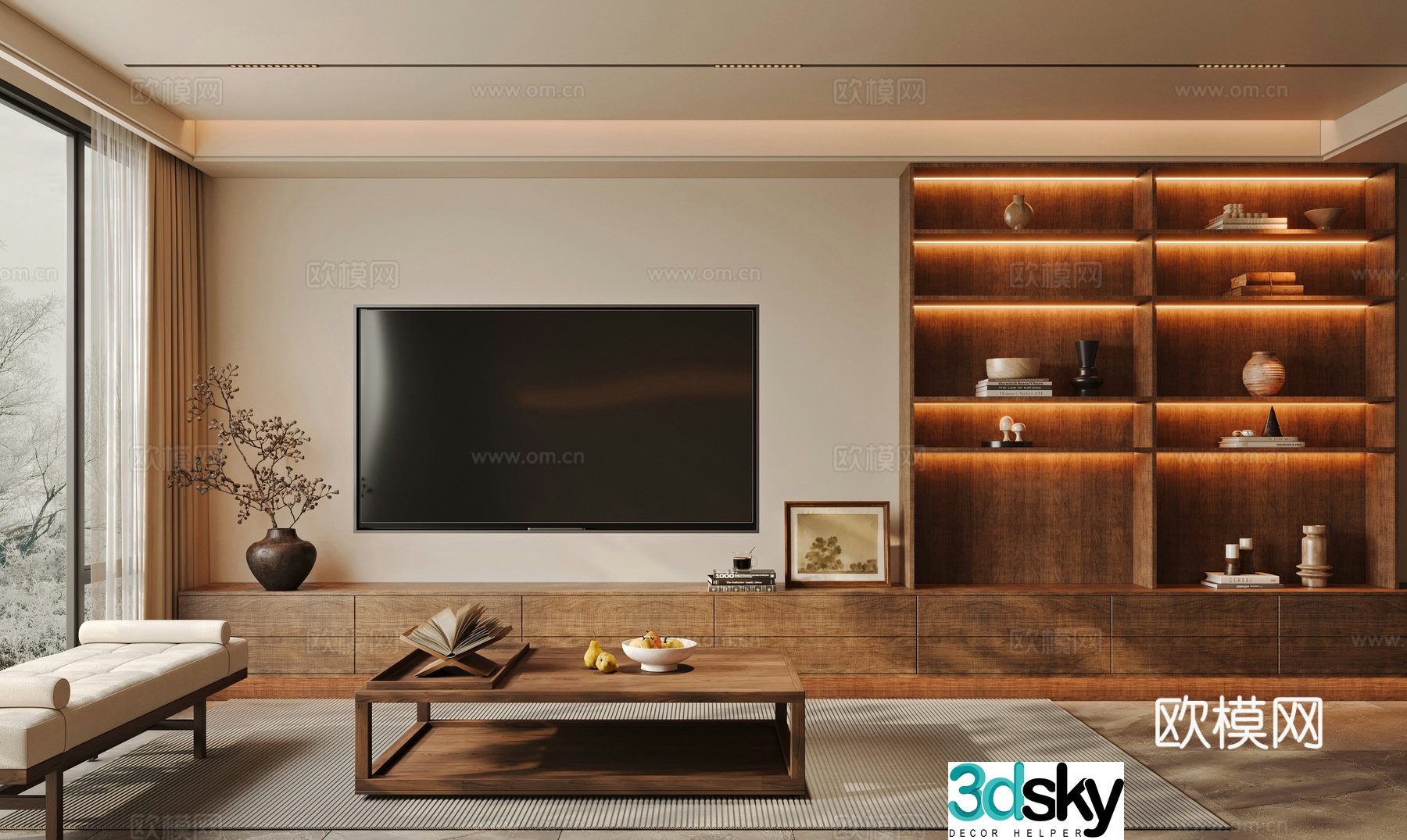 Middle-aged living room 3d model