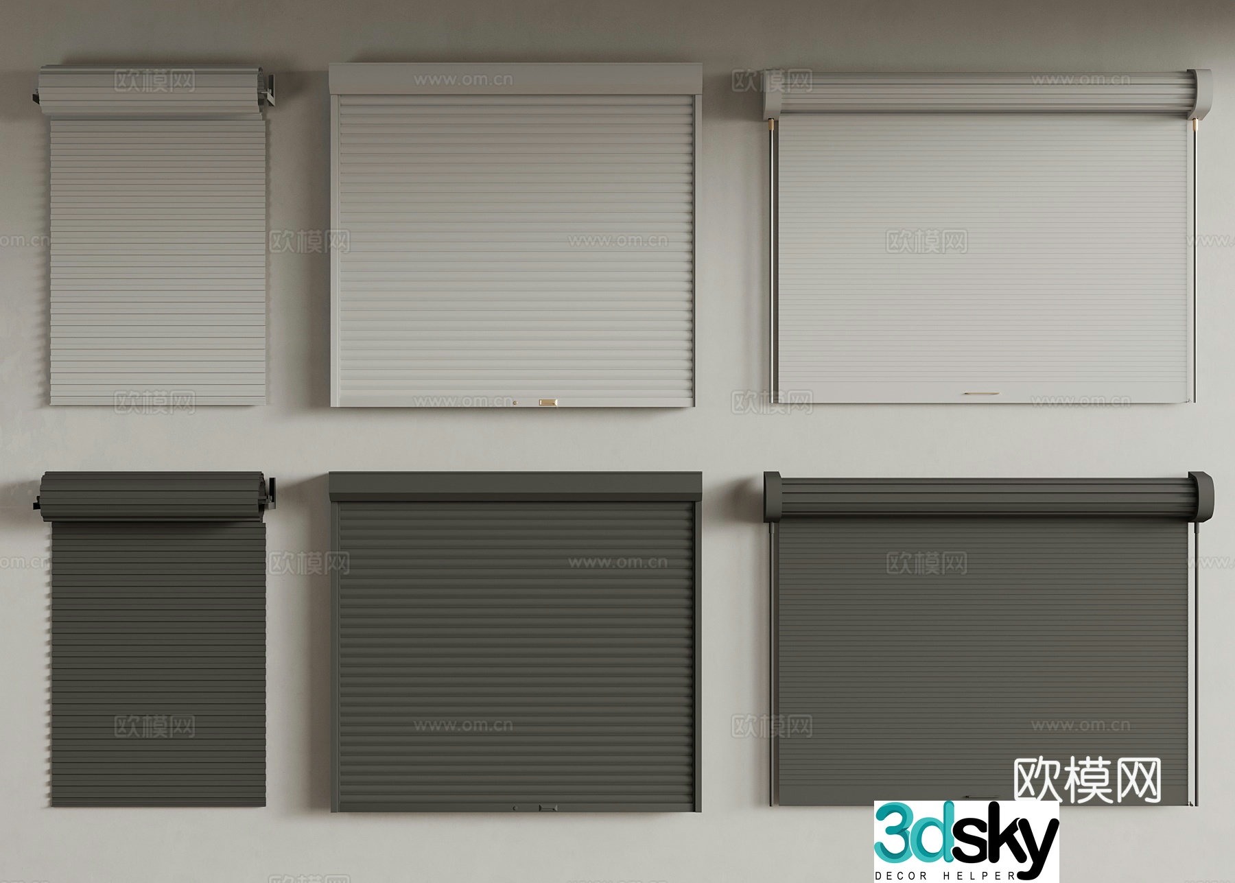 Modern roller shutter door 3d model