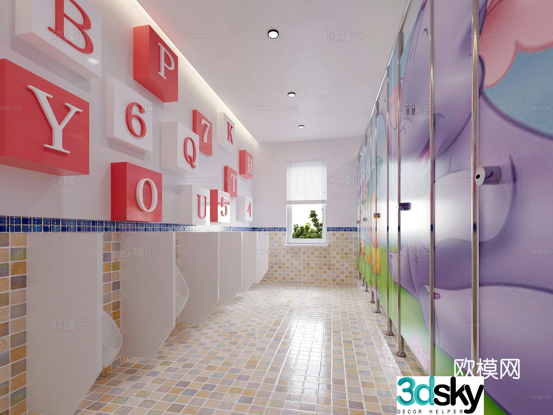Children’s theme bathroom 3d model