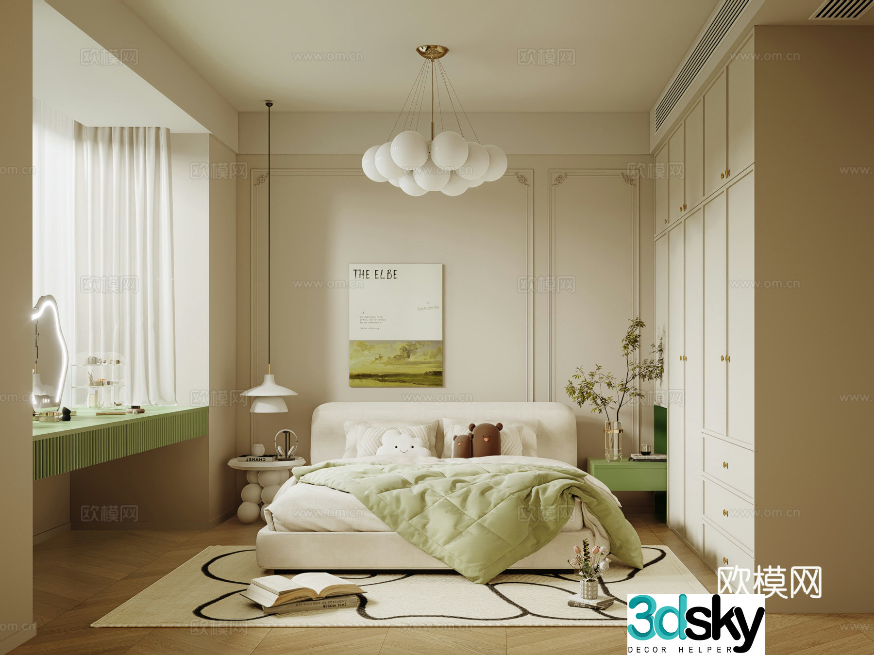 French home bedroom children’s room 3d model