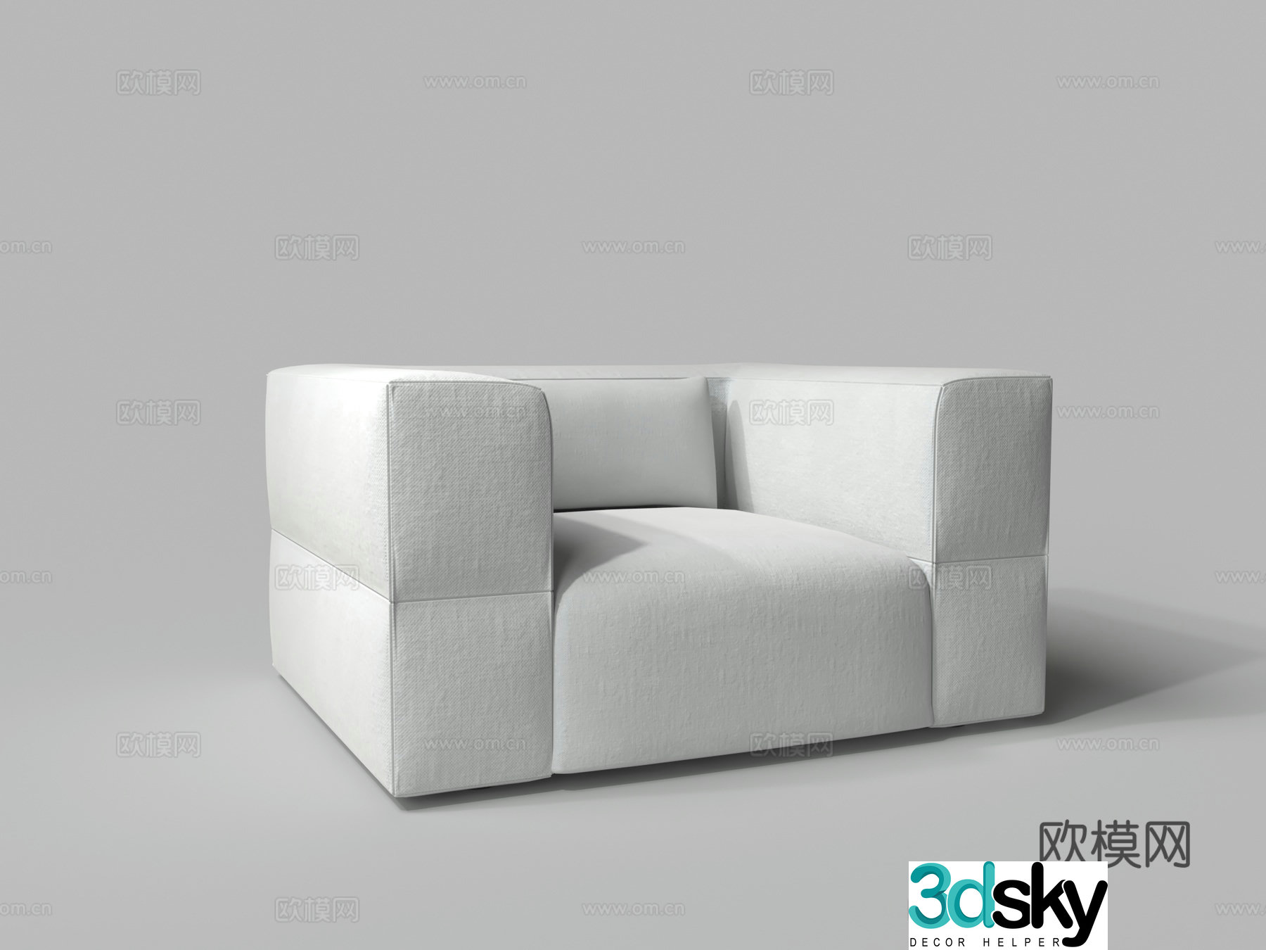 Modern fabric single sofa 3d model