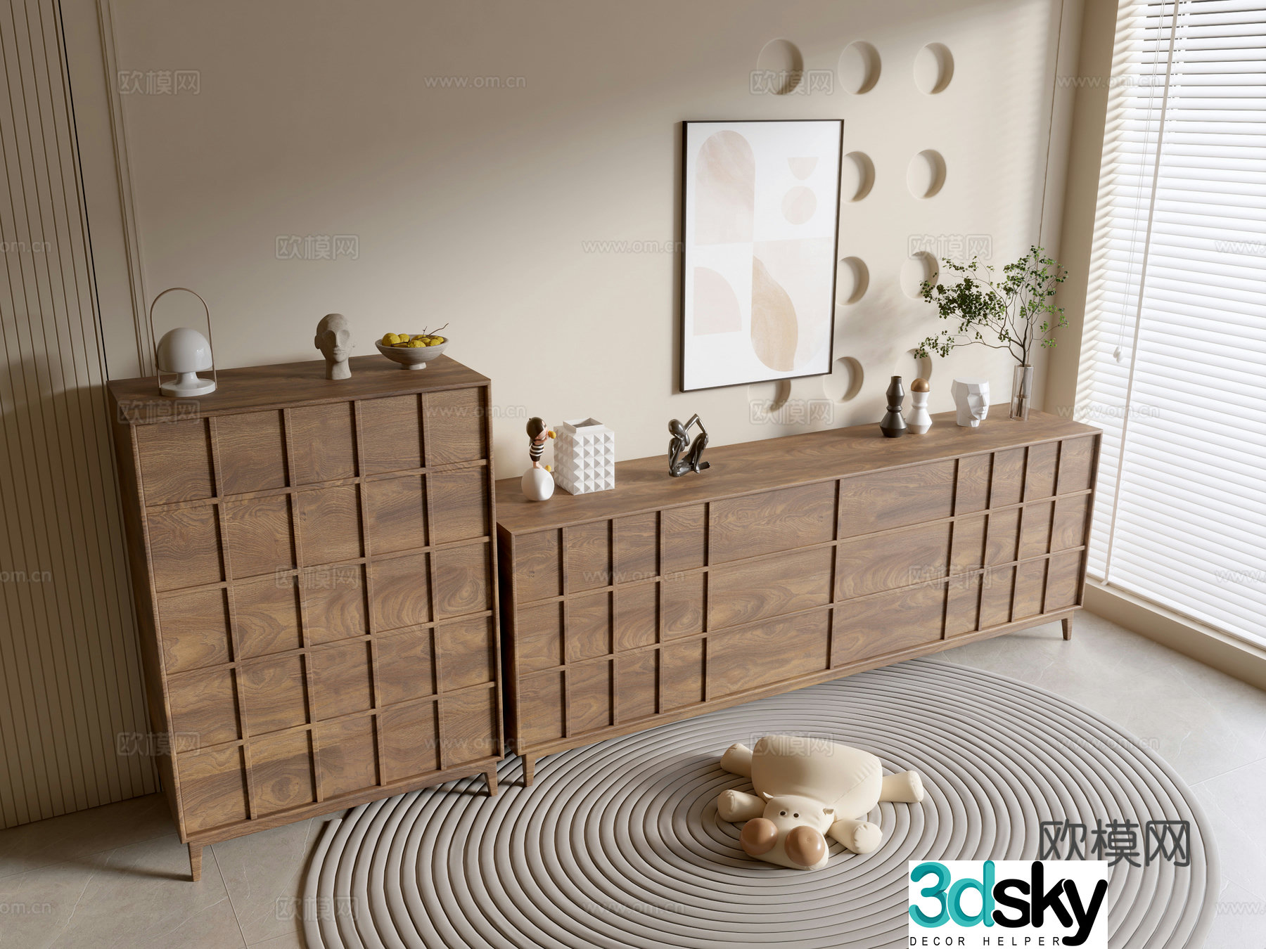Modern wood grain cabinet minimalist wind cabinet whole cabinet sideboard cabinet balcony cabinet storage cabinet 3d model