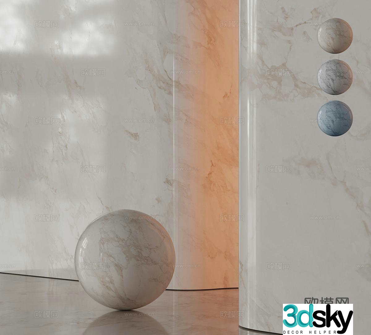 Modern marble Fish belly white marble Bulgari marble White marble Ceramic 3D model