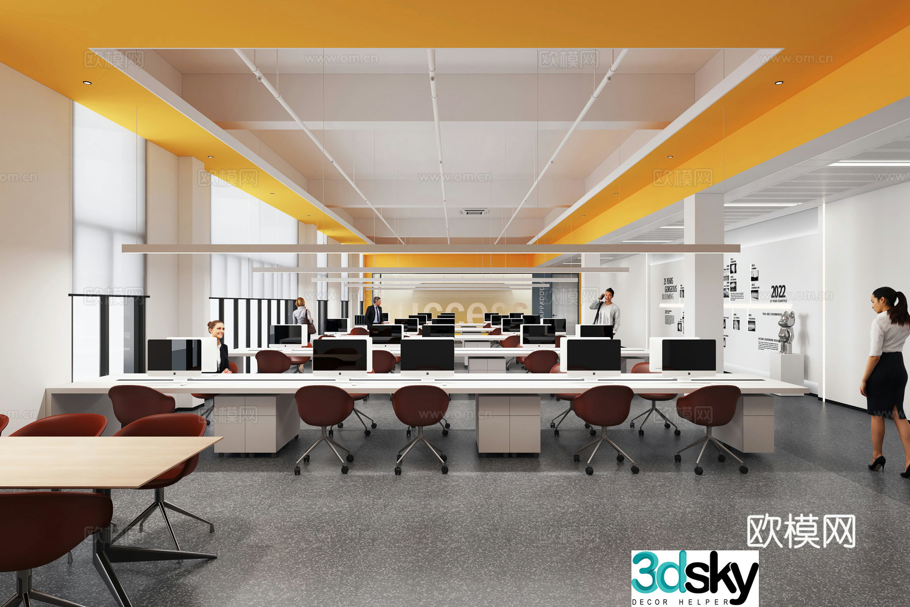 Modern public office area office 3d model