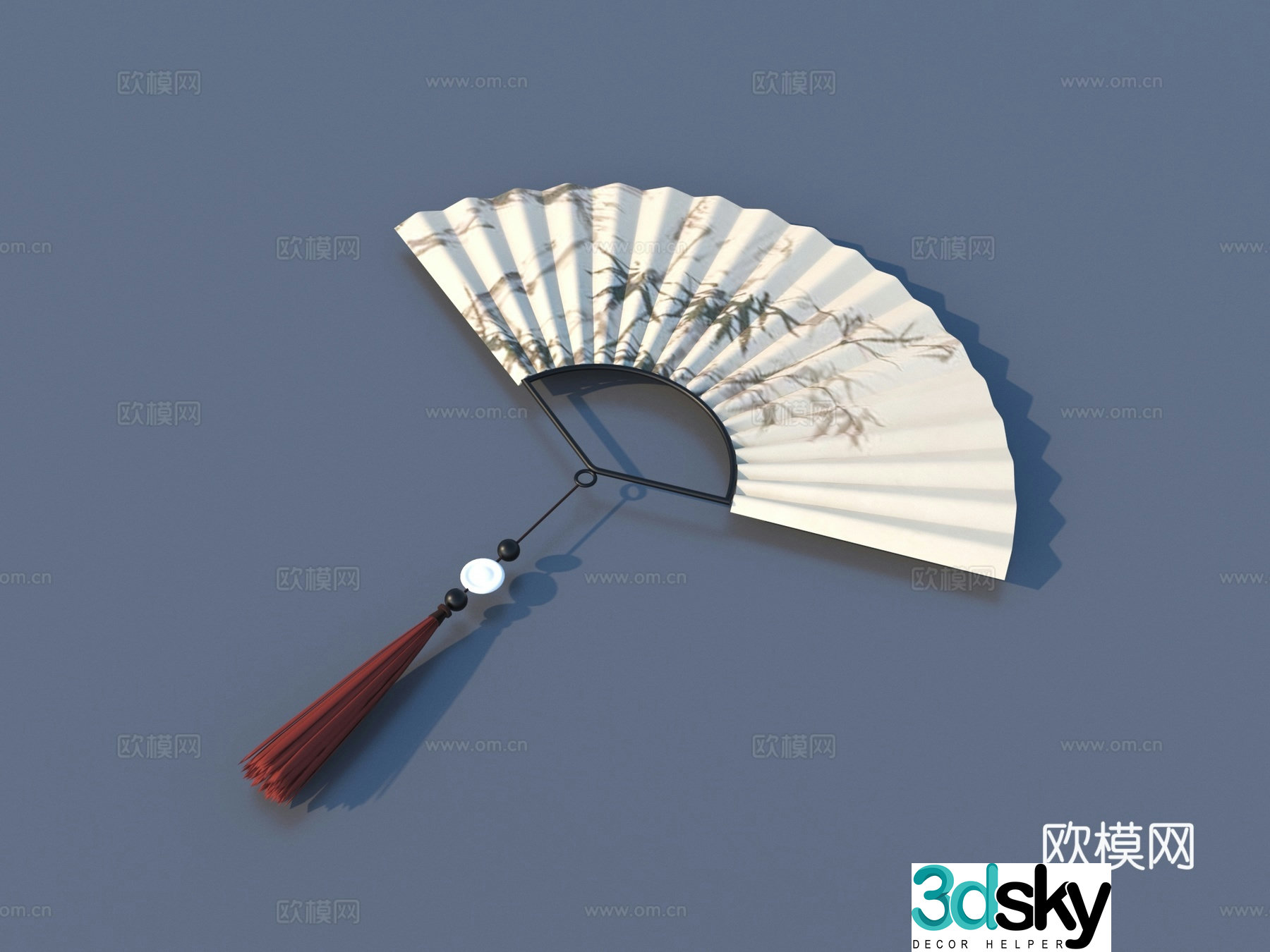 Fan Paper Fan Folding Fan Chinese Fan 3D Model