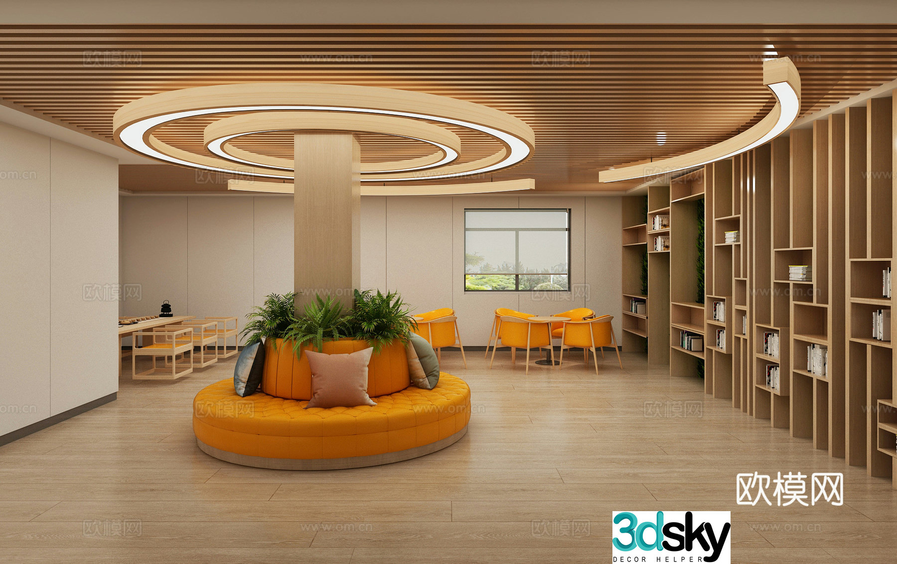 Modern tea room leisure area 3D model