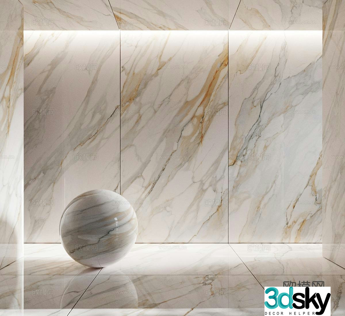 Modern white marble luxury marble wall rock slab tiles 3d model