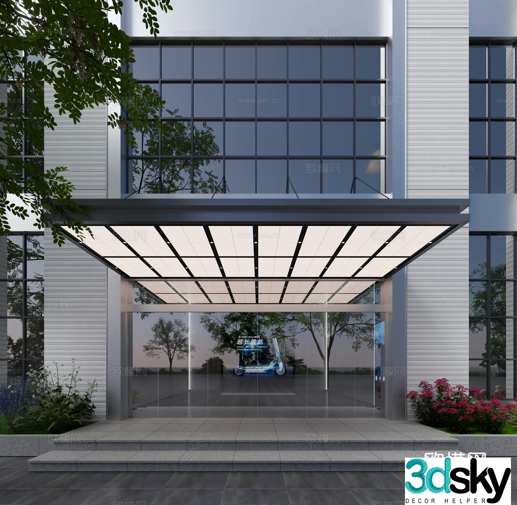 Modern door facade 3D model