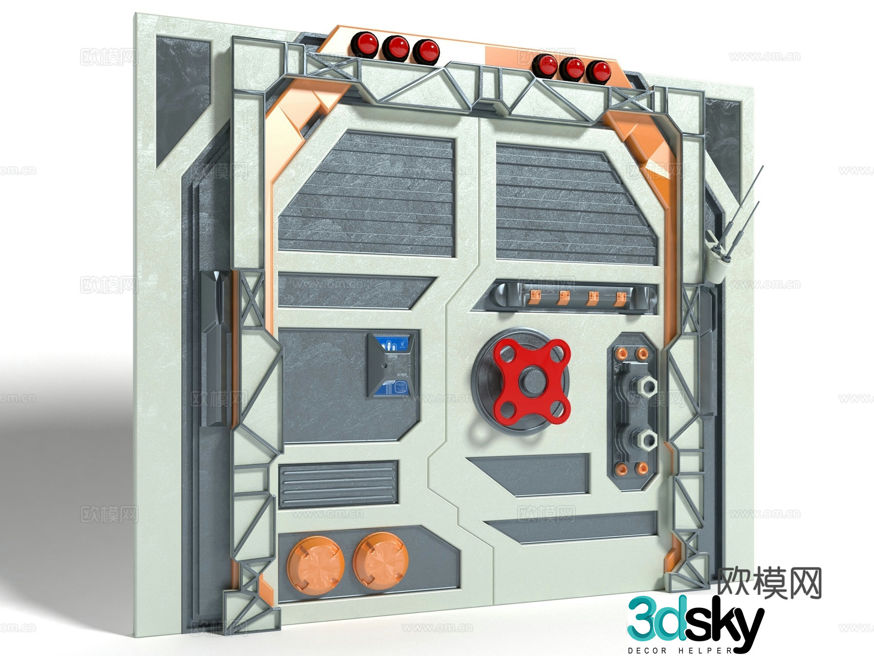 Modern style hatch door 3d model