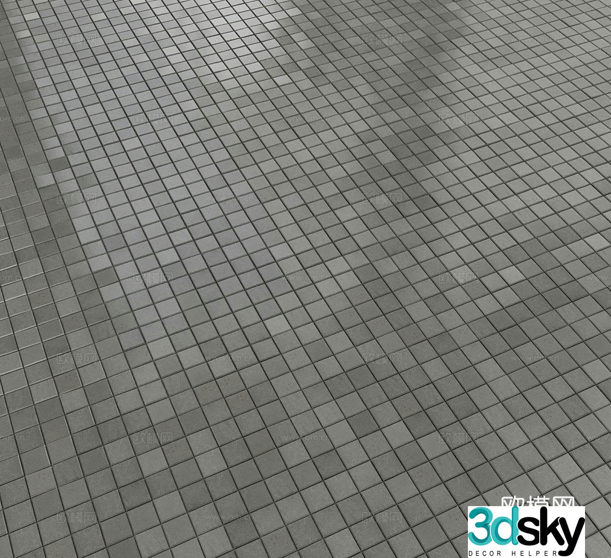 Modern square bricks Handmade bricks Grid bricks Flower bricks Cement bricks 3D model
