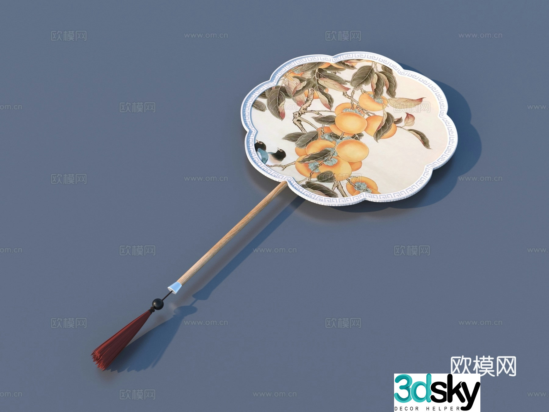 Fan Paper Fan Round Fan Chinese Fan 3D Model