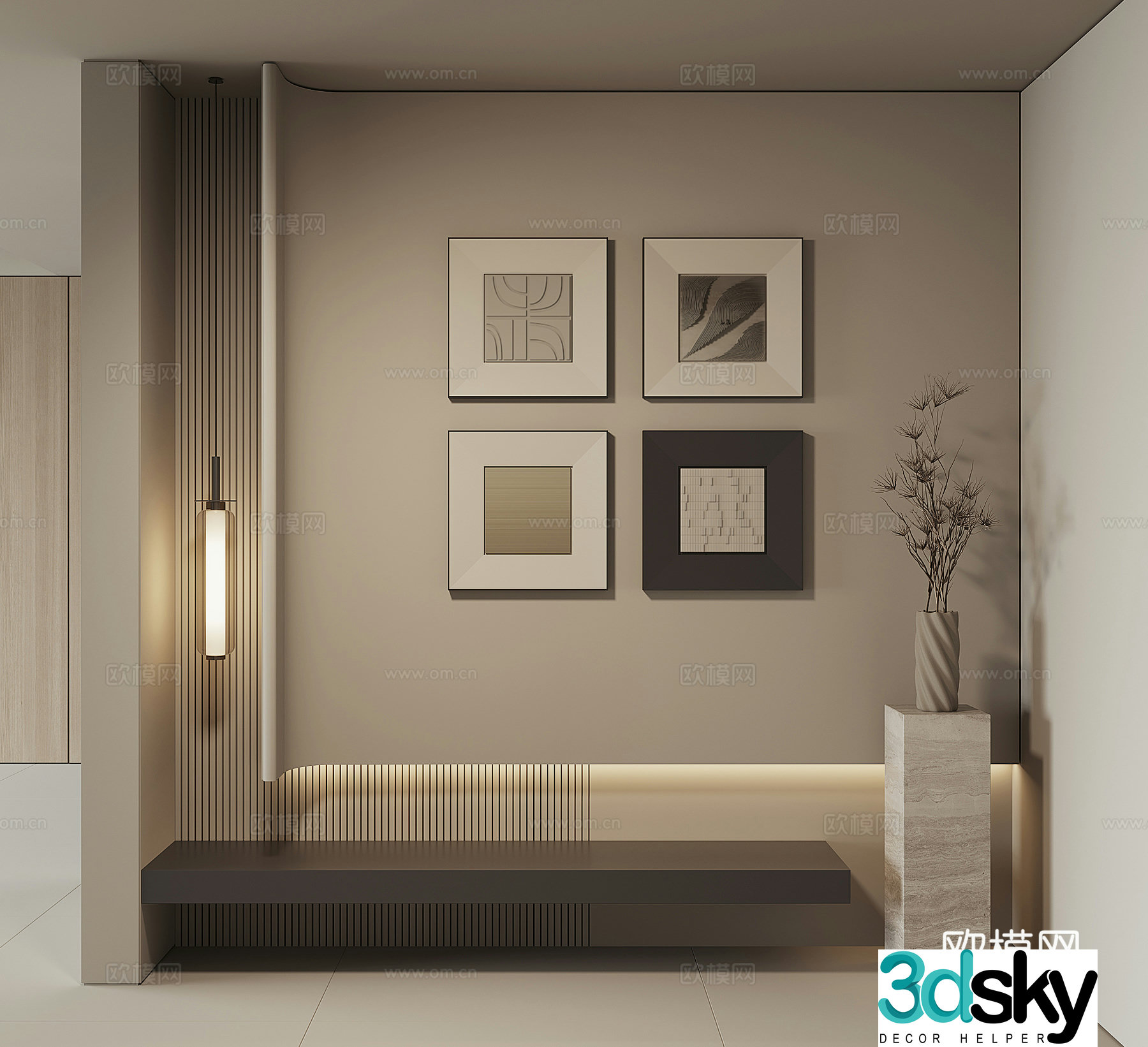 Modern combination hanging painting 3d model