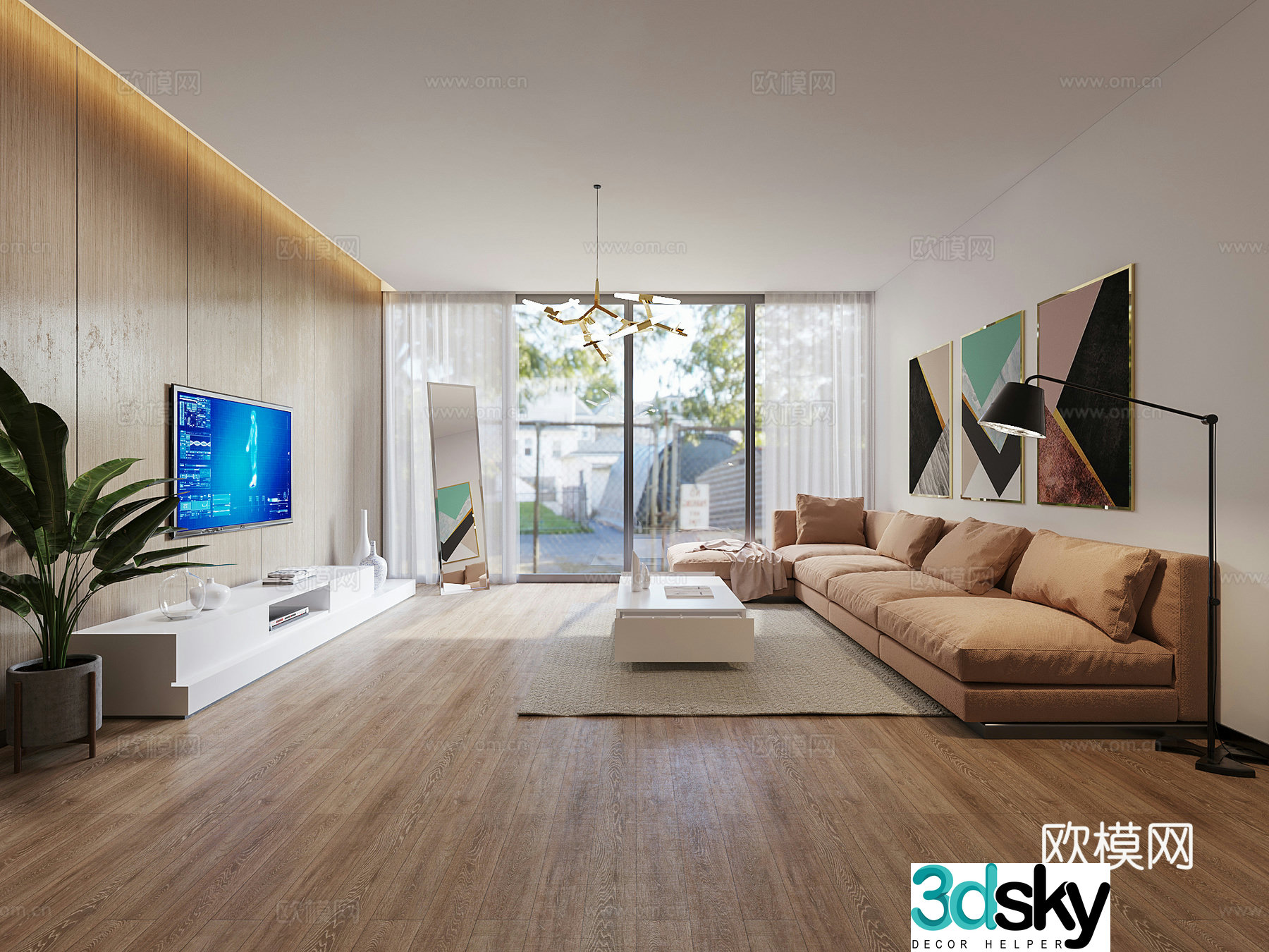 Modern living room 3d model