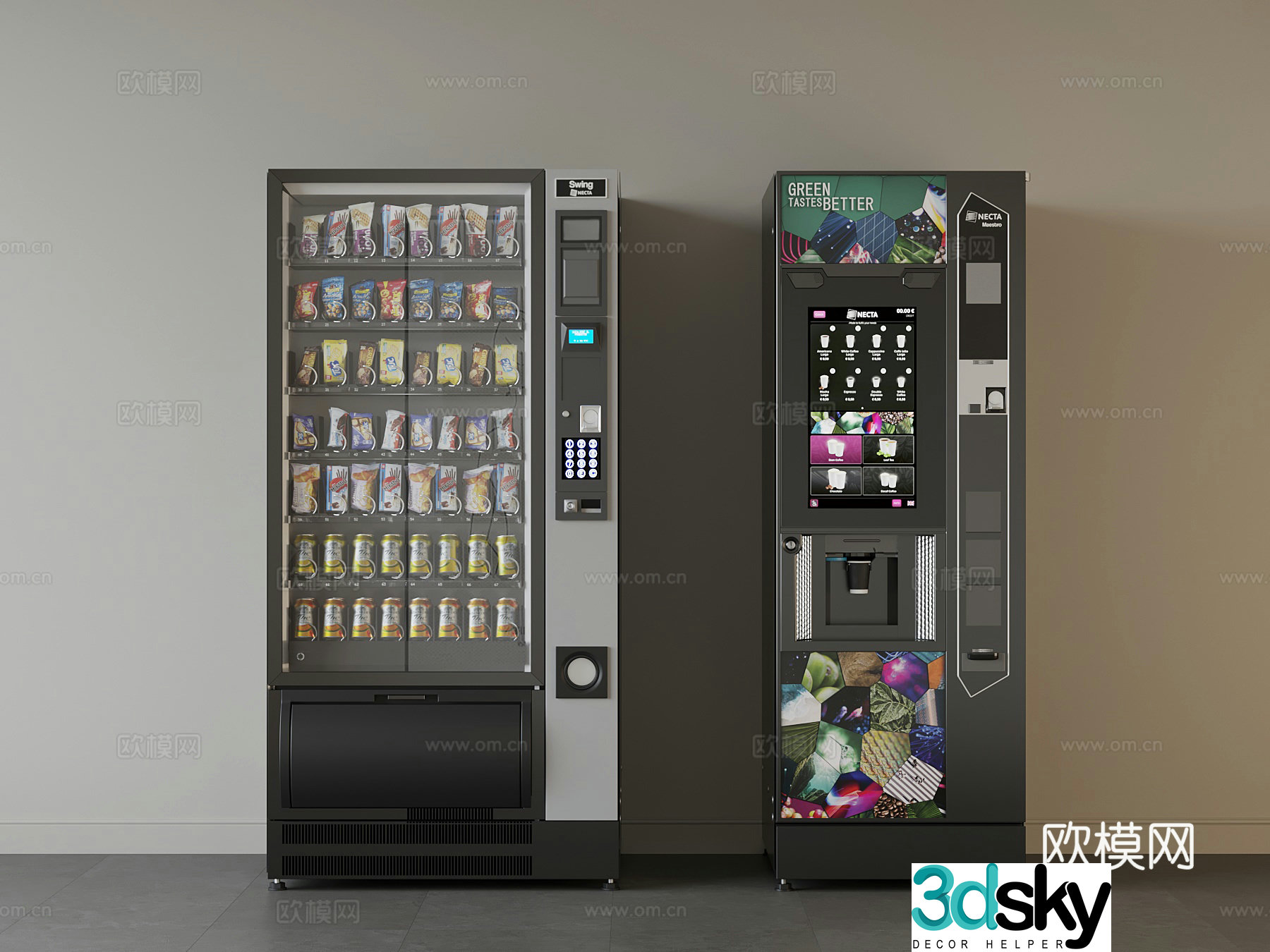 Modern freezer vending machine drink cabinet 3d model