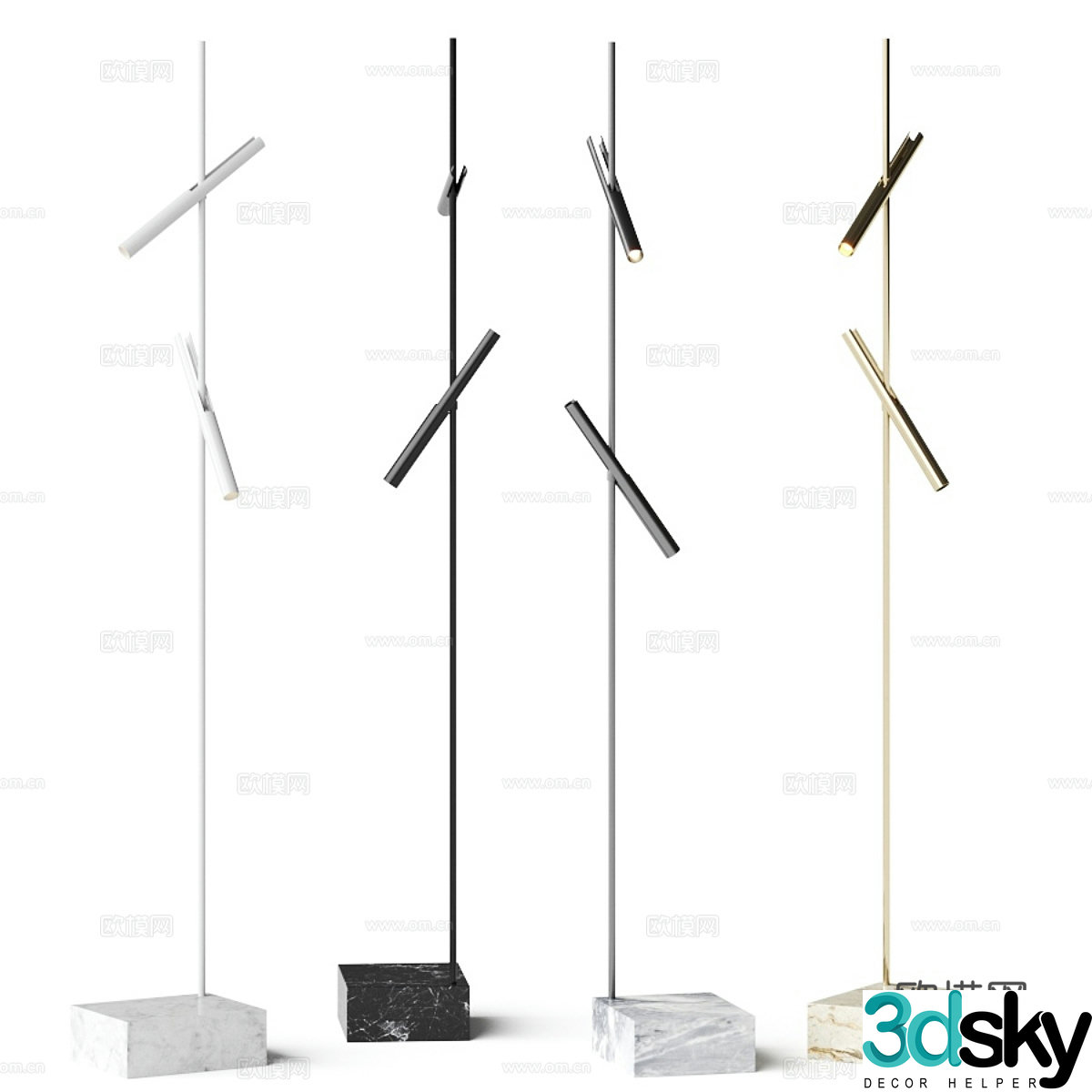 Modern Italian minimalist Keron Esprit floor lamp 3d model